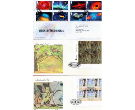 W H Smiths Green First Day Cover Album with approx 12 Definitives and Booklets, 2000 - 2020 dates FDCs Good Condition. We com