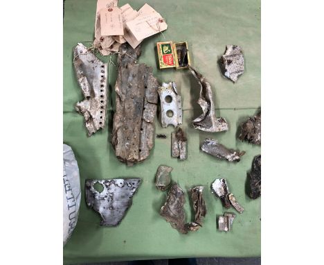 THE DOUG CUTHBERTSON COLLECTION- AIRCRAFT WRECKAGE. A LARGE QUANTITY OF CRASH RECOVERED PARTS FROM AIRCRAFT "HADLEY PAGE HAMP