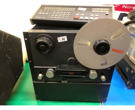 A FOSTEX G16 1/2 INCH REEL TO REEL TAPE RECORDER WITH REMOTE CONSOLE