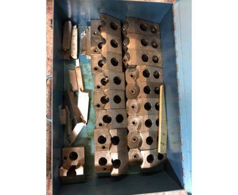 SIX SETS OF THREE CHUCK JAWS AND A SMALL QUANTITY OF LATHE CUTTING TOOLS. 