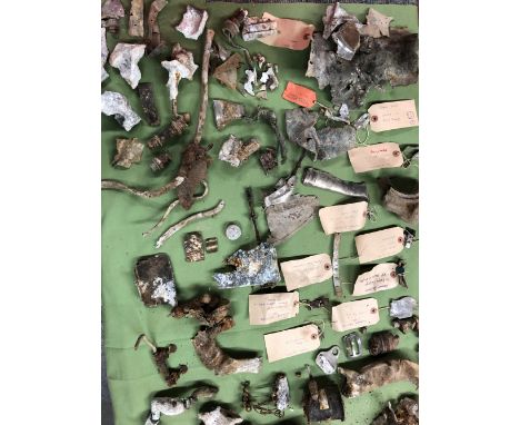 THE DOUG CUTHBERTSON COLLECTION- AIRCRAFT WRECKAGE. CRASH RECOVERED PARTS FROM AIRCRAFT "SPITFIRE" BELIEVED HT425CB2?, RECOVE