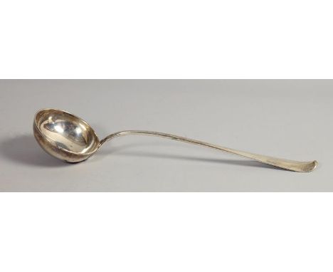 A George II silver ladle, makers mark for Ker & Dempster, accompanied by a Master assay mark, Edinburgh 1755.