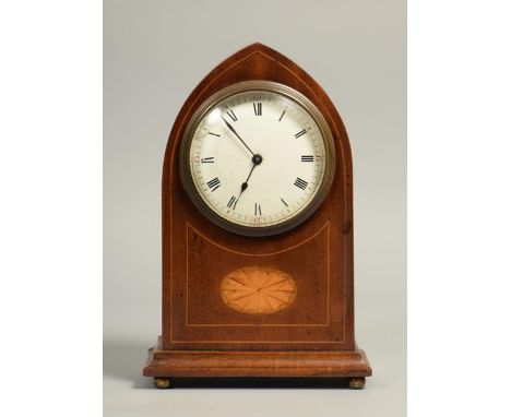 An early 20c Swiss mantel timepiece by Buron with barrelled spring movement and lever platform escapement.  It has a 3.5diam 