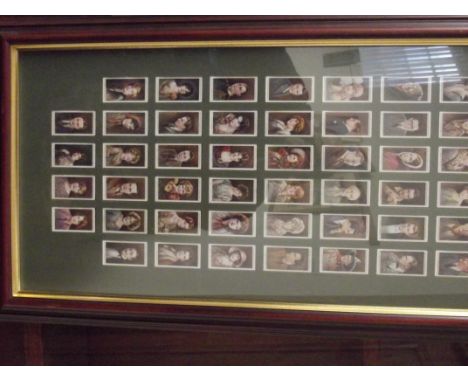 Collection of framed double sided cigarette cards