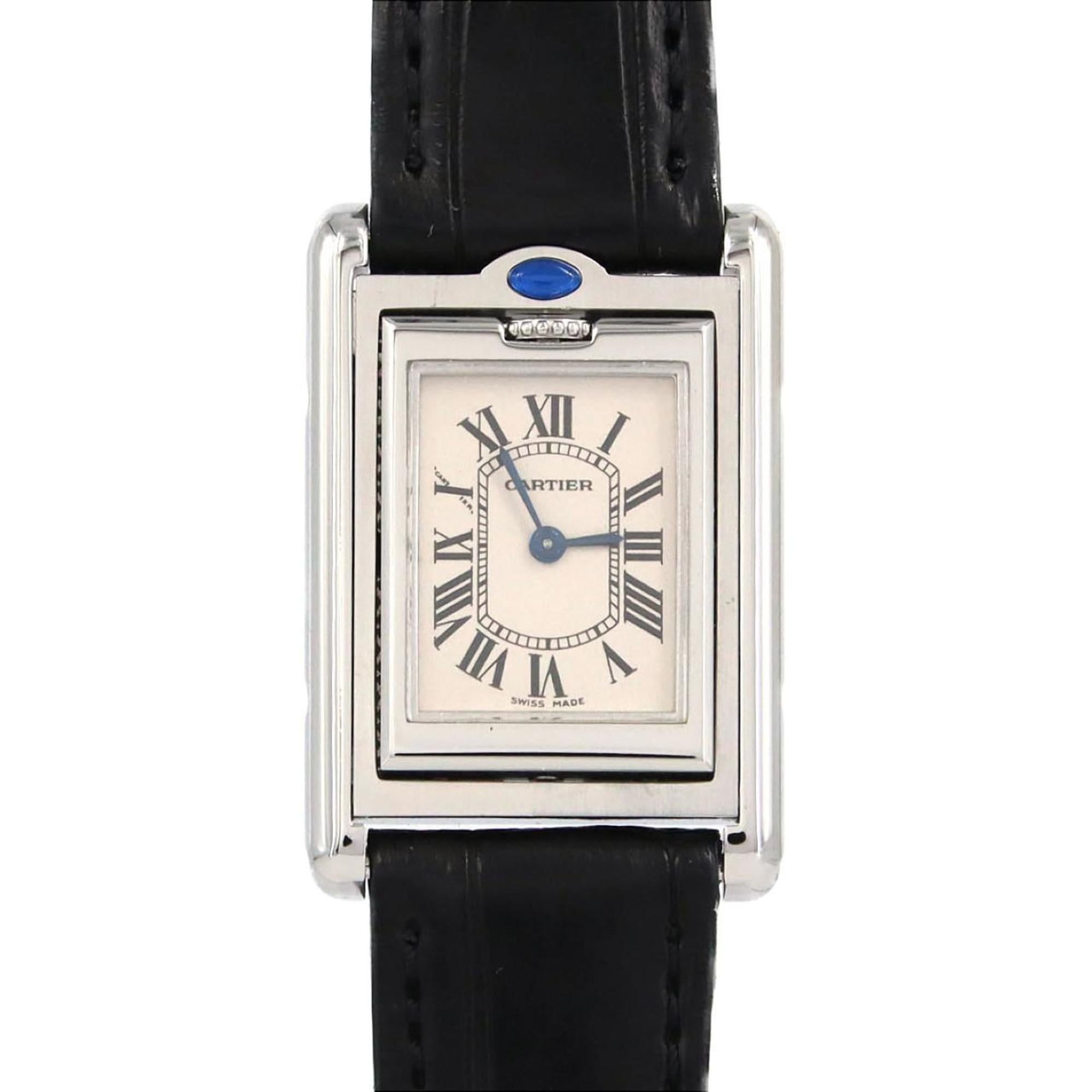 Cartier Tank Basculante SM W1011158 Stainless Steel Quartz Watch