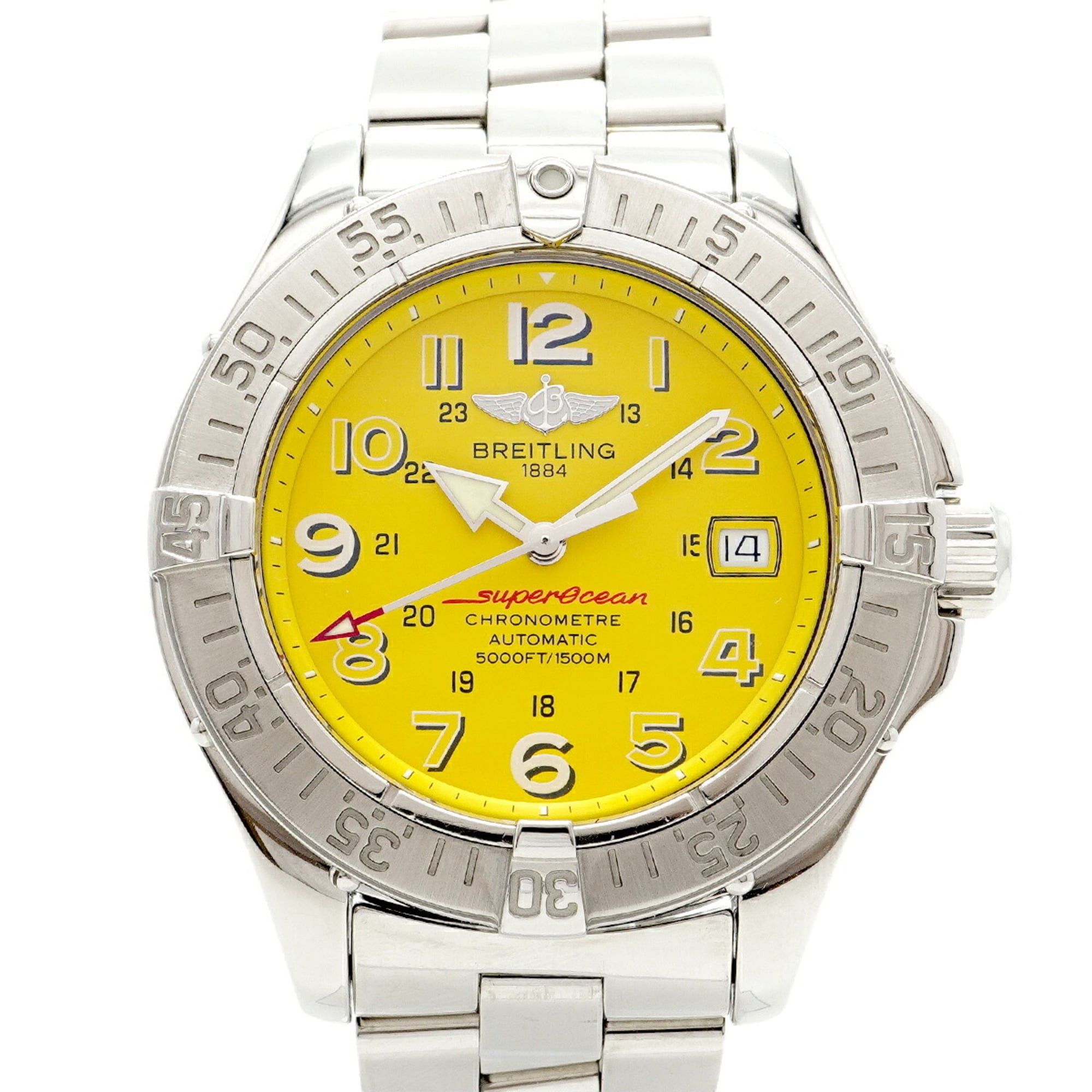 Breitling Superocean A17360 Yellow Dial Men's Watch