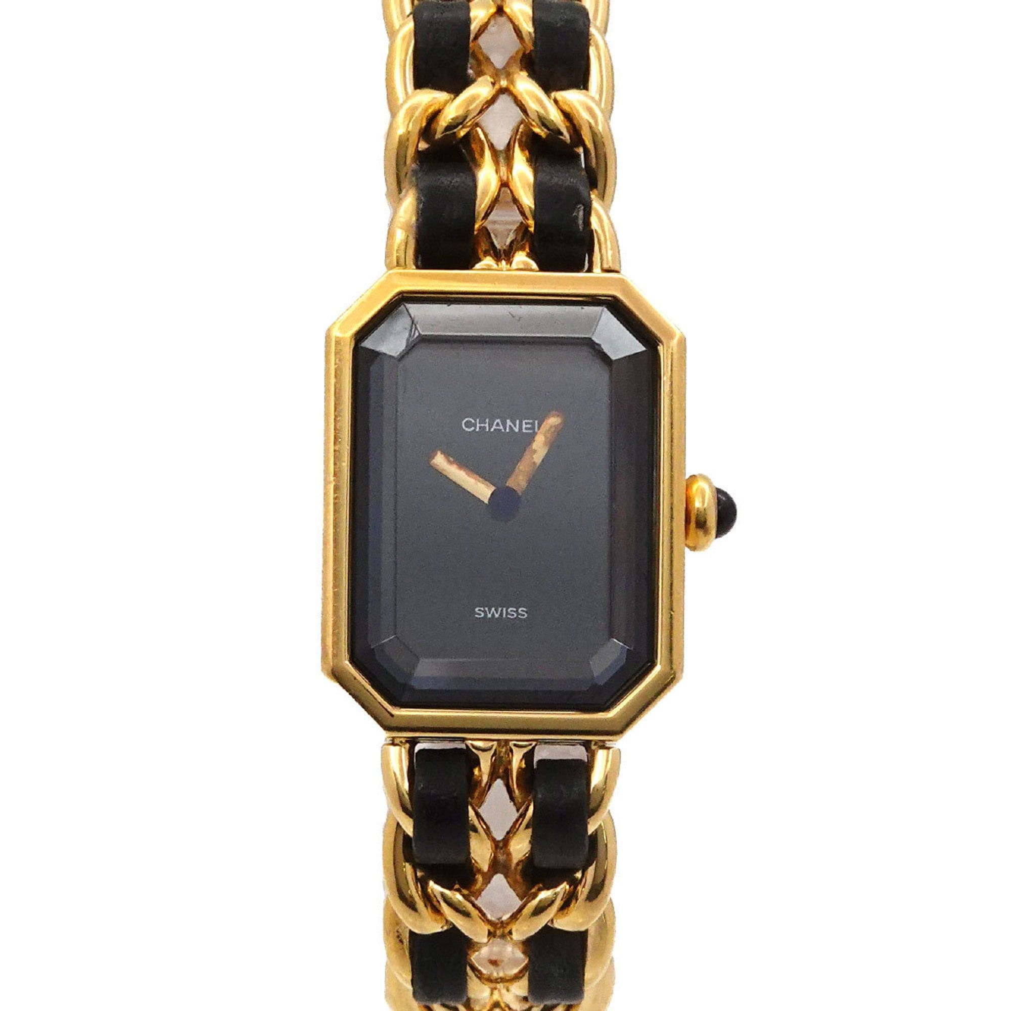 CHANEL Premiere Women's Watch, Size M, H0001, Black and Gold, Quartz Movement
