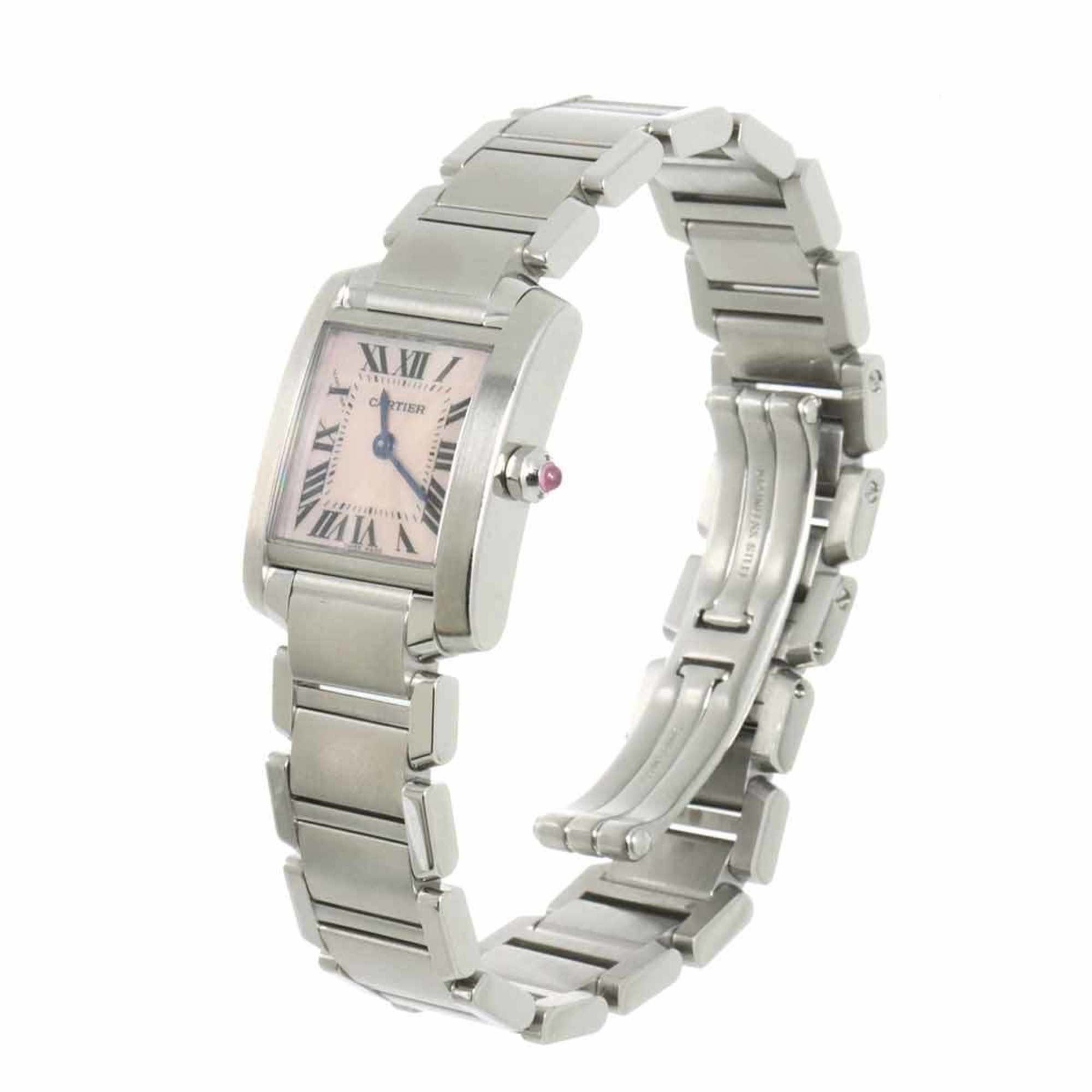 Cartier Tank Francaise SM W51028Q3 Women's Pink Shell Quartz Watch