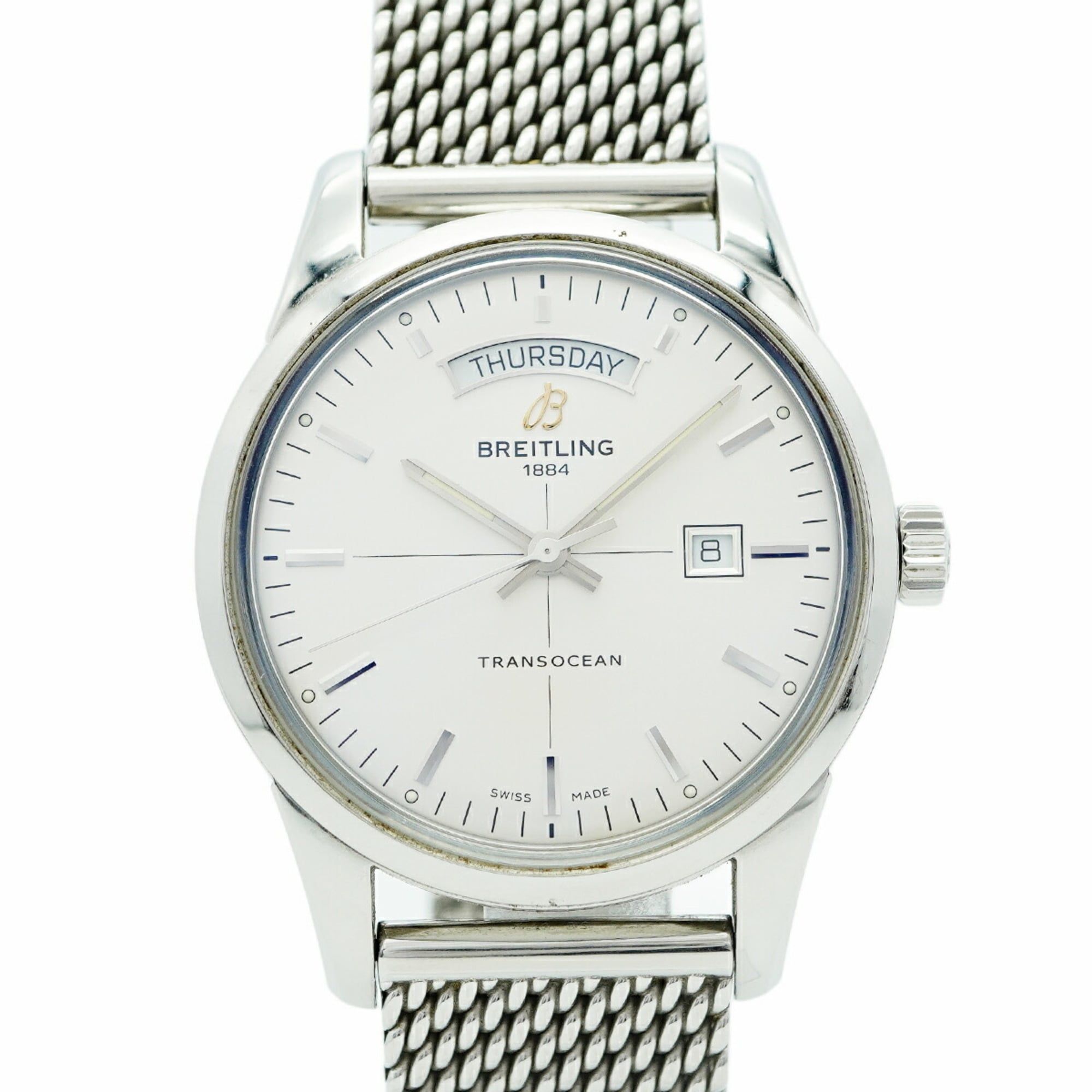Breitling Transocean Day Date A45310 Silver Dial Men's Watch