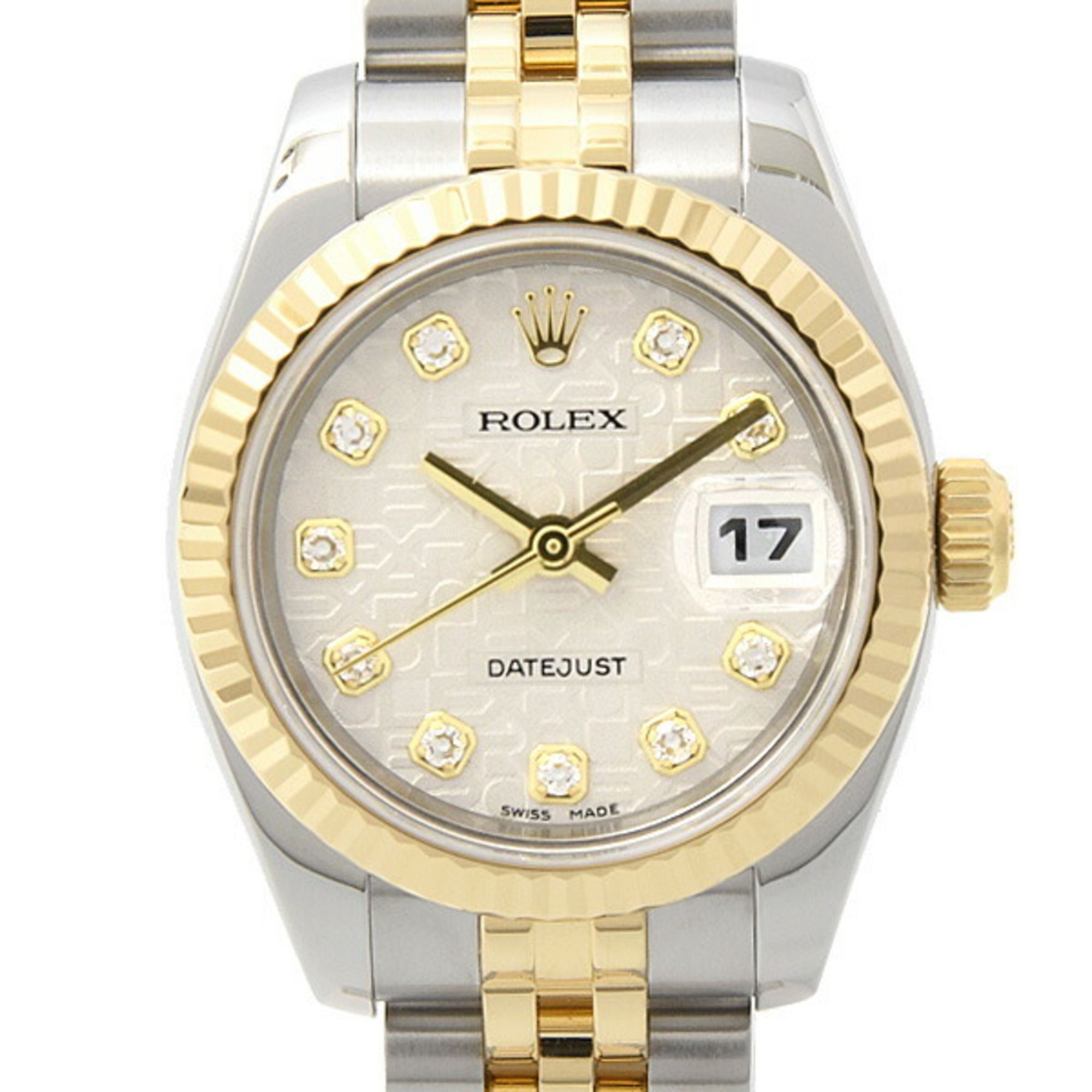 Rolex Watch Ladies Datejust Automatic Computer Silver Dial ROLEX SSÃ—750YG 179173G