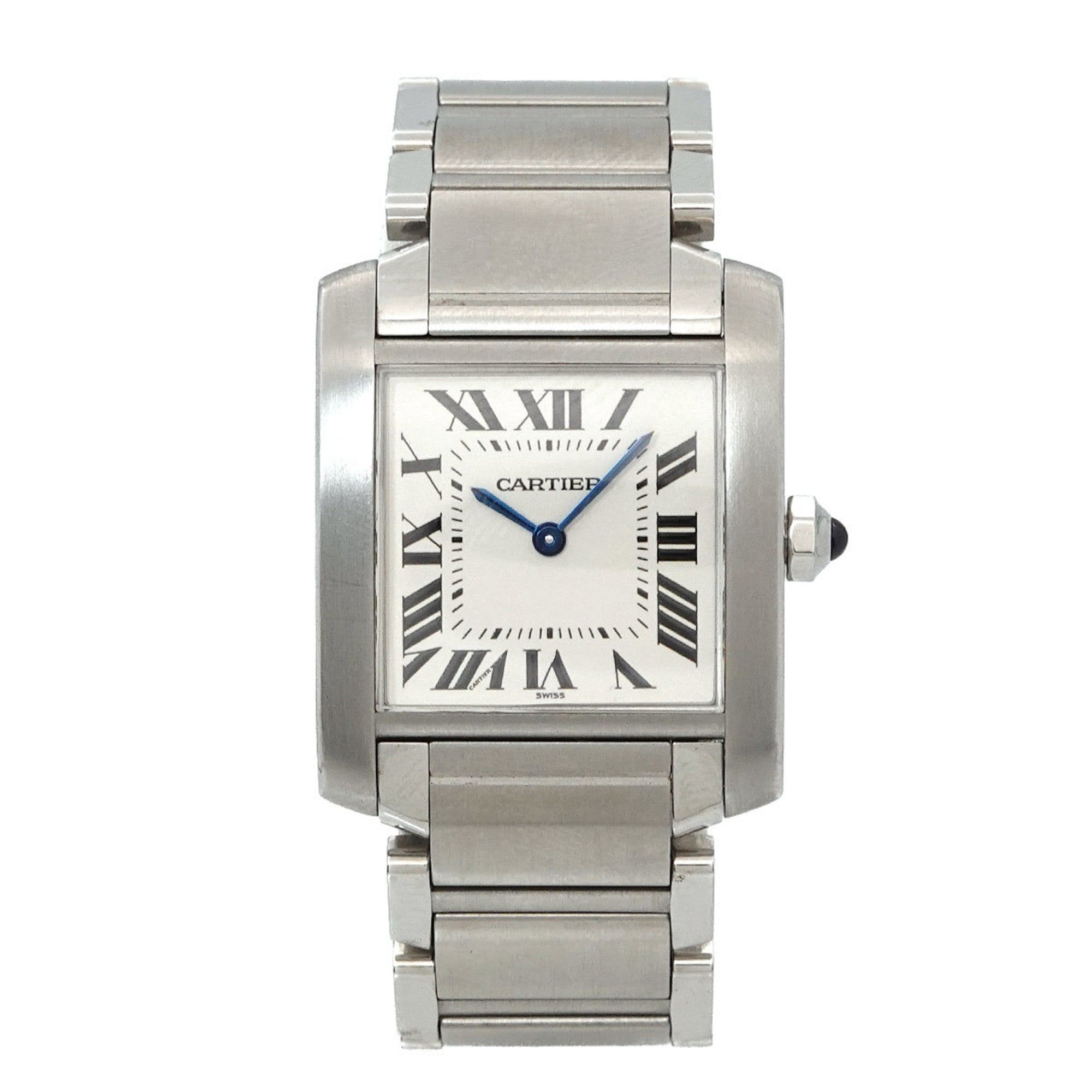 Cartier Tank FranÃ§aise MM W51003Q3 Boys' Ivory Quartz Watch