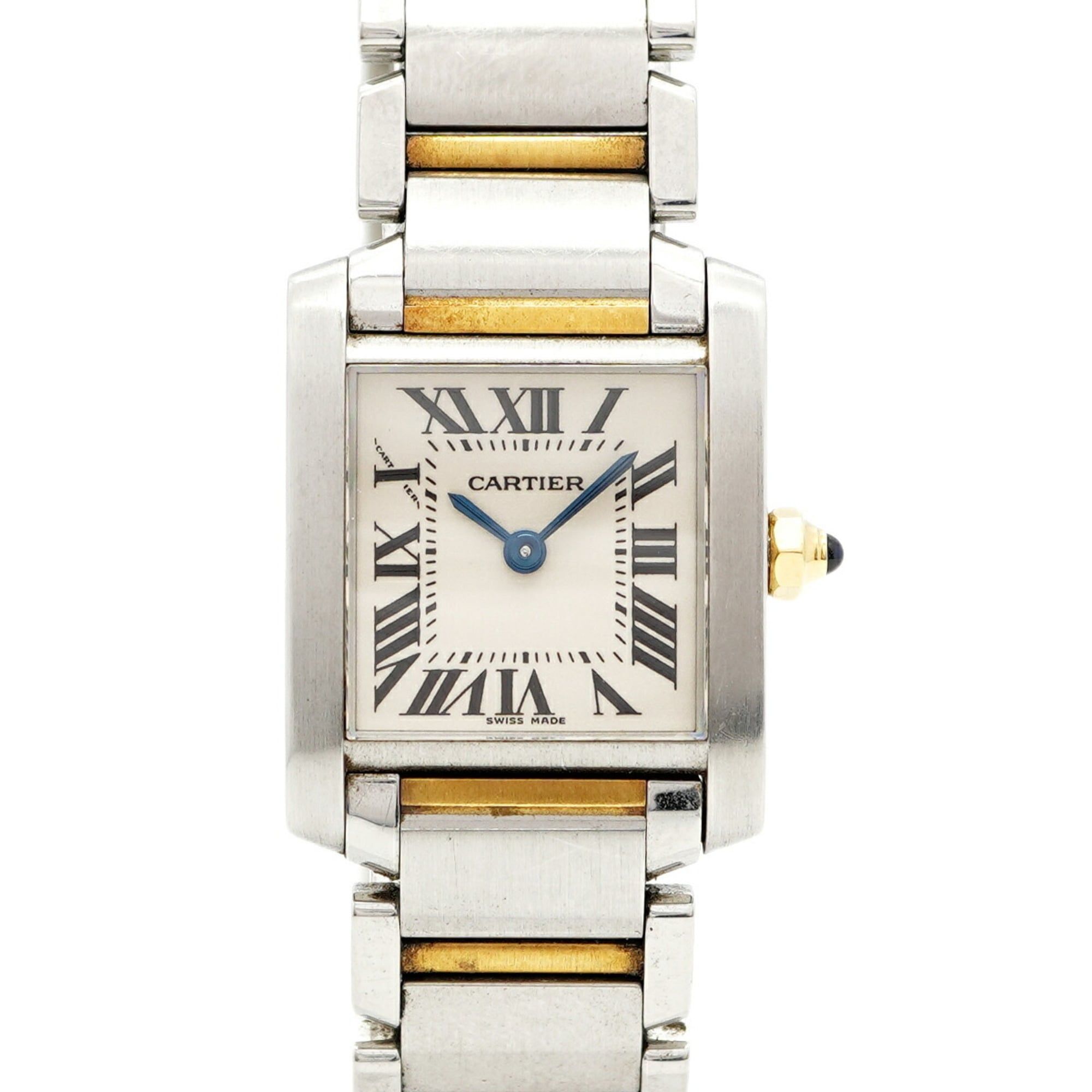 Cartier Tank FranÃ§aise SM Two-tone Watch W51007Q4 White Dial Women's