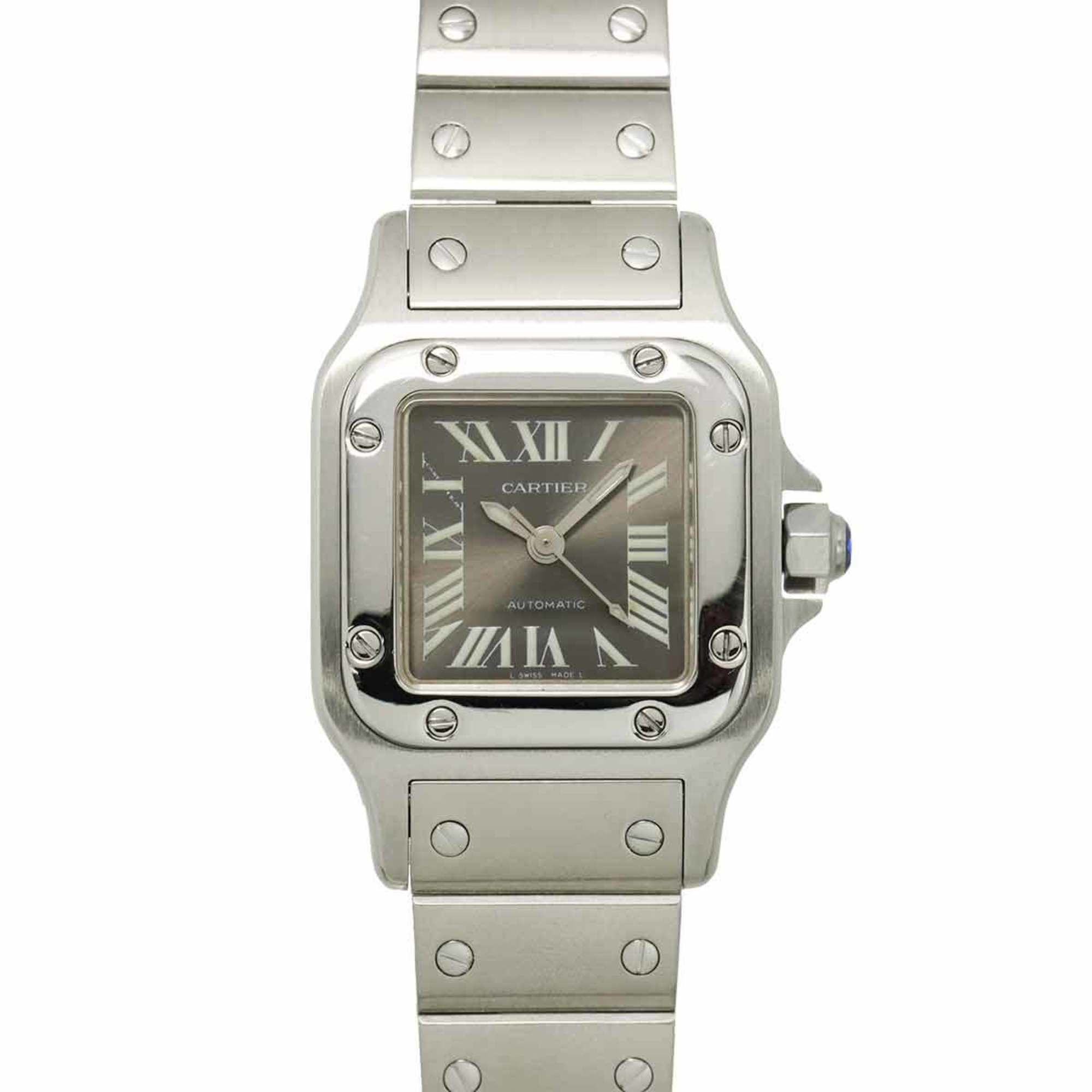 Cartier Santos Galbe SM W20066D6 Women's Watch, Grey, Automatic, Asia Exclusive