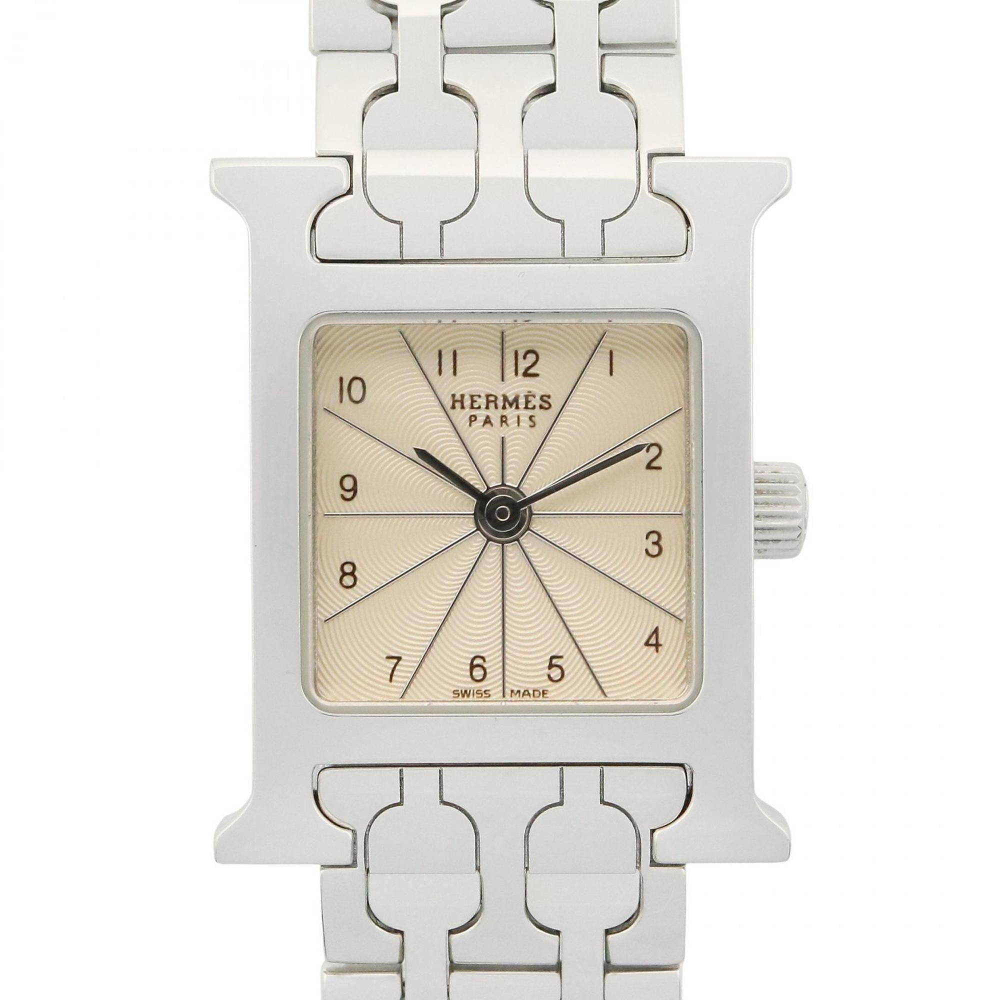 HermÃ¨s H Watch Mini Wristwatch, Stainless Steel, Women's, Silver, HH1.110