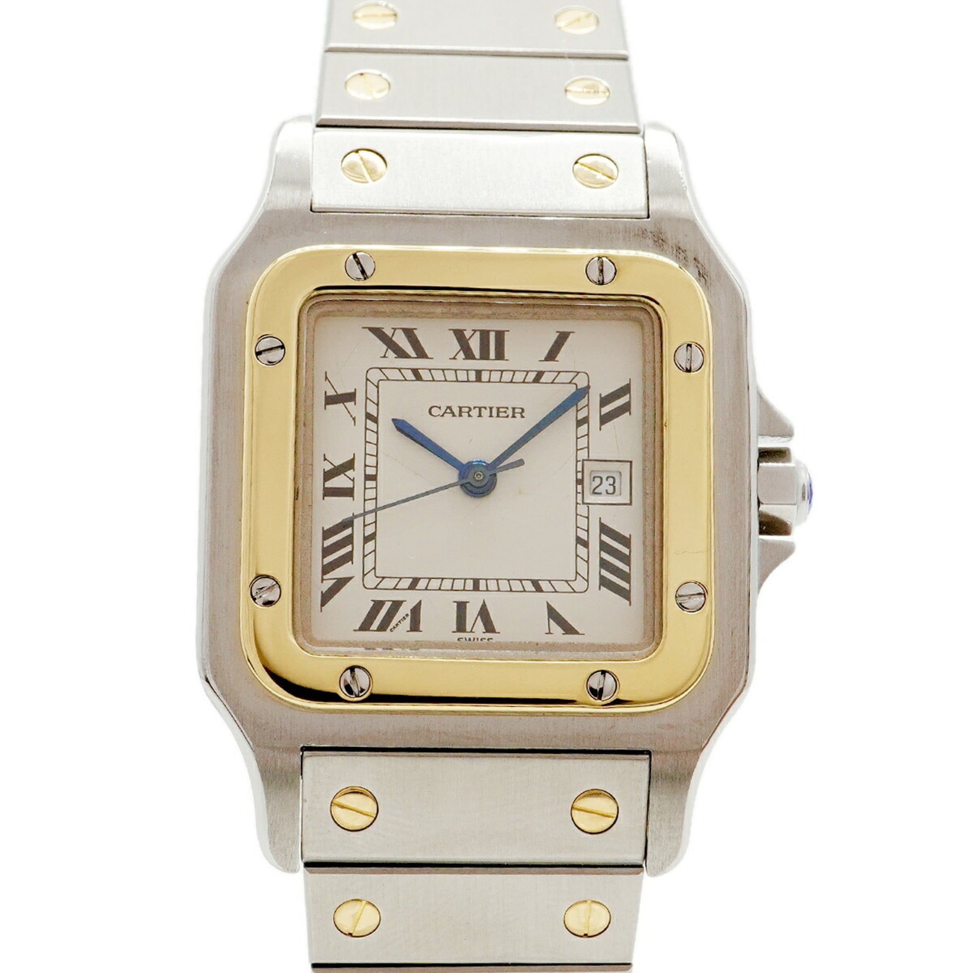 Cartier Santos LM 1172961 Ivory Dial Watch for Men and Women