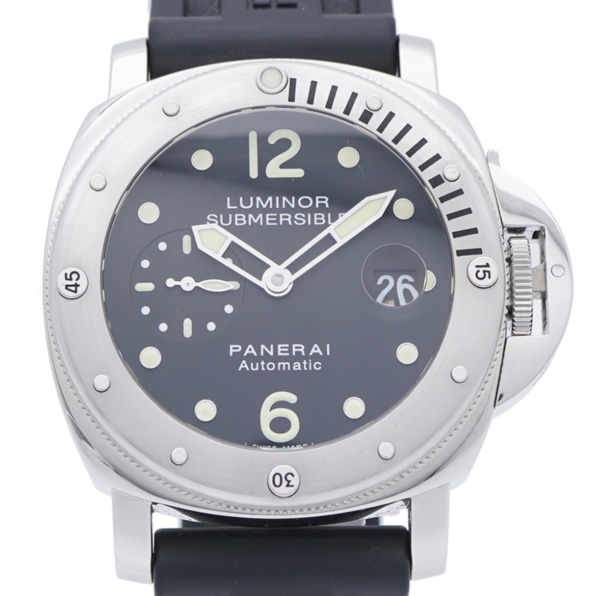 Officine Panerai Luminor Submersible PAM01024 Automatic Watch, Stainless Steel/Rubber, Black Dial, 0