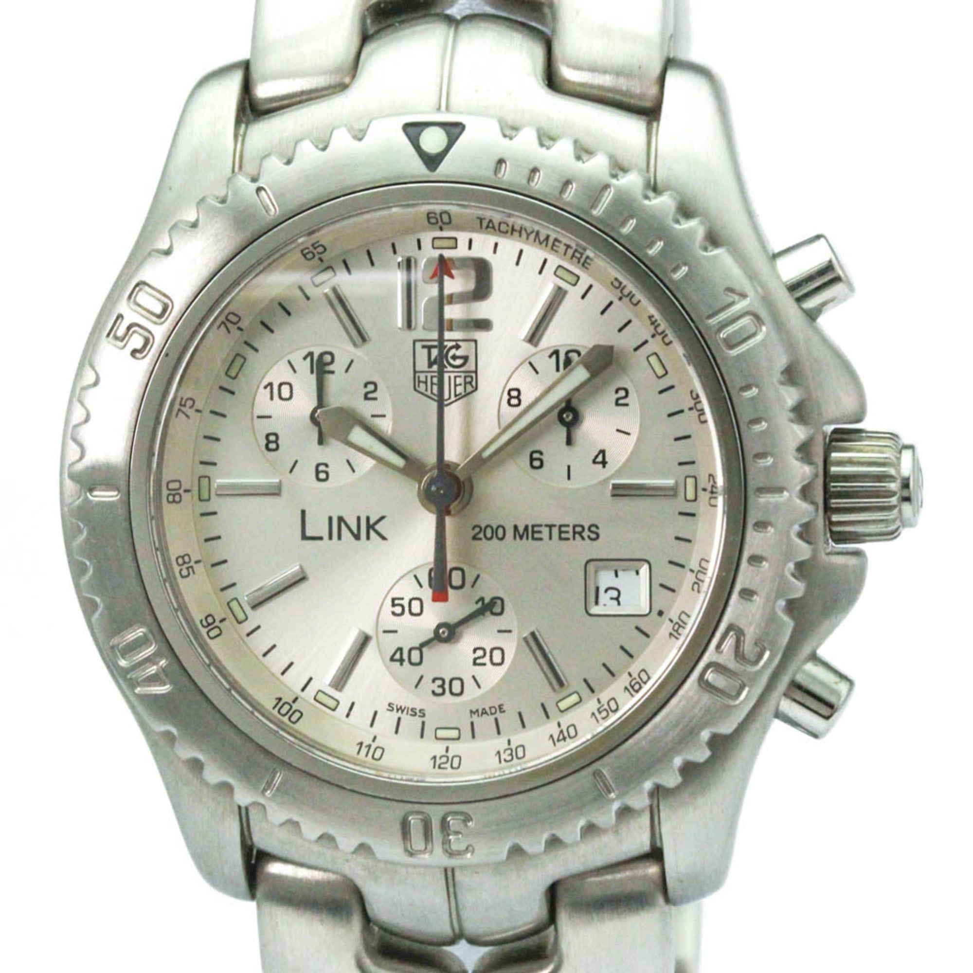 TAG HEUER Link Chronograph Steel Quartz Mens Watch CT1116 Polished