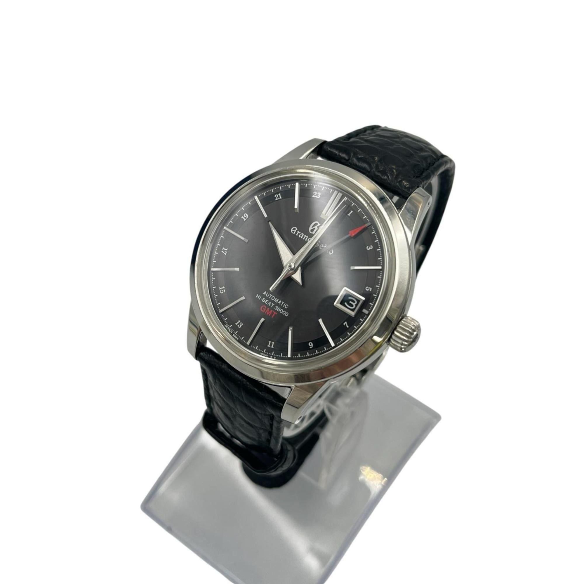 Grand Seiko Mechanical Hi-Beat 36000 GMT Watch SBGJ219 Stainless Steel Men's