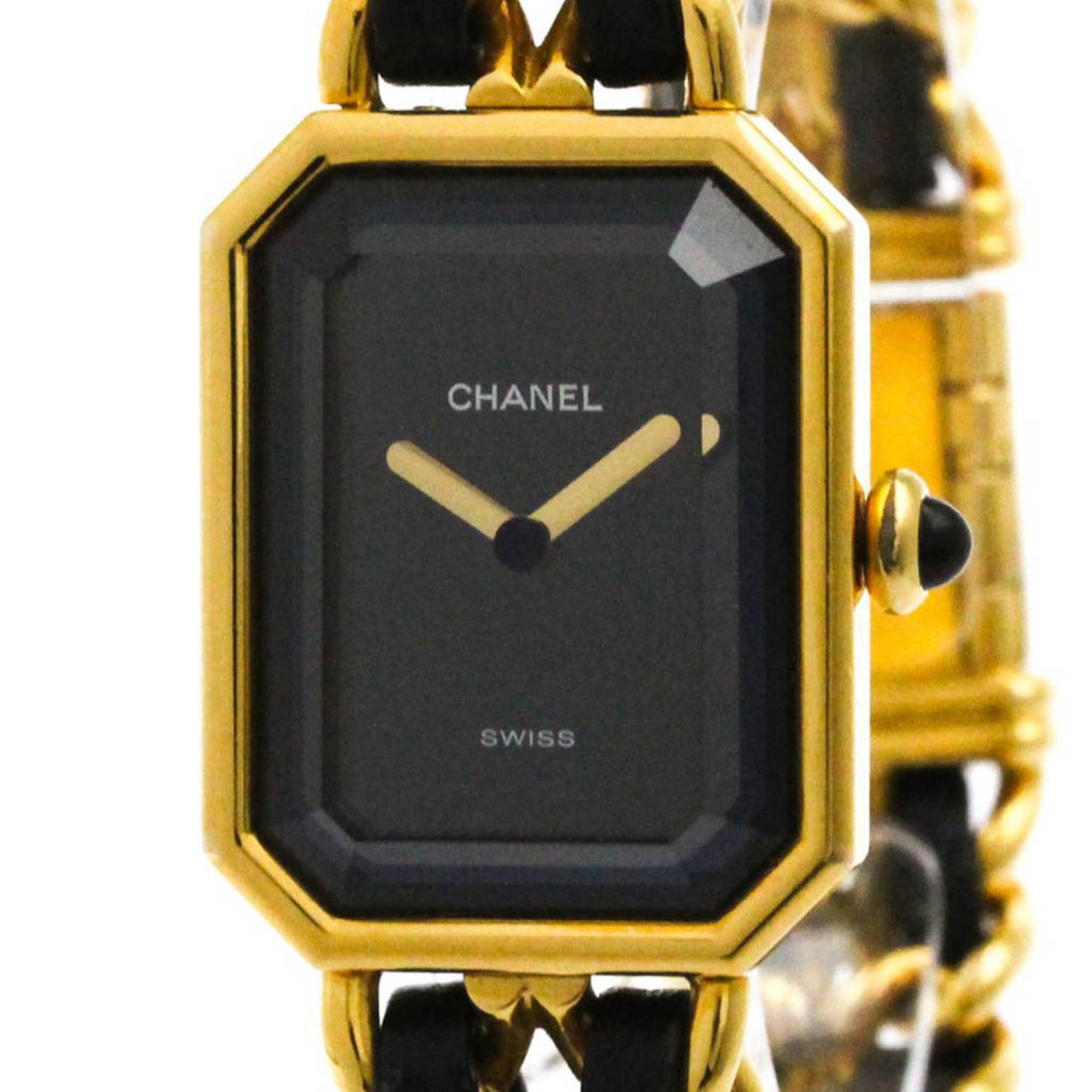 CHANEL Premiere Size M Gold Plated Quartz Ladies Watch H0001