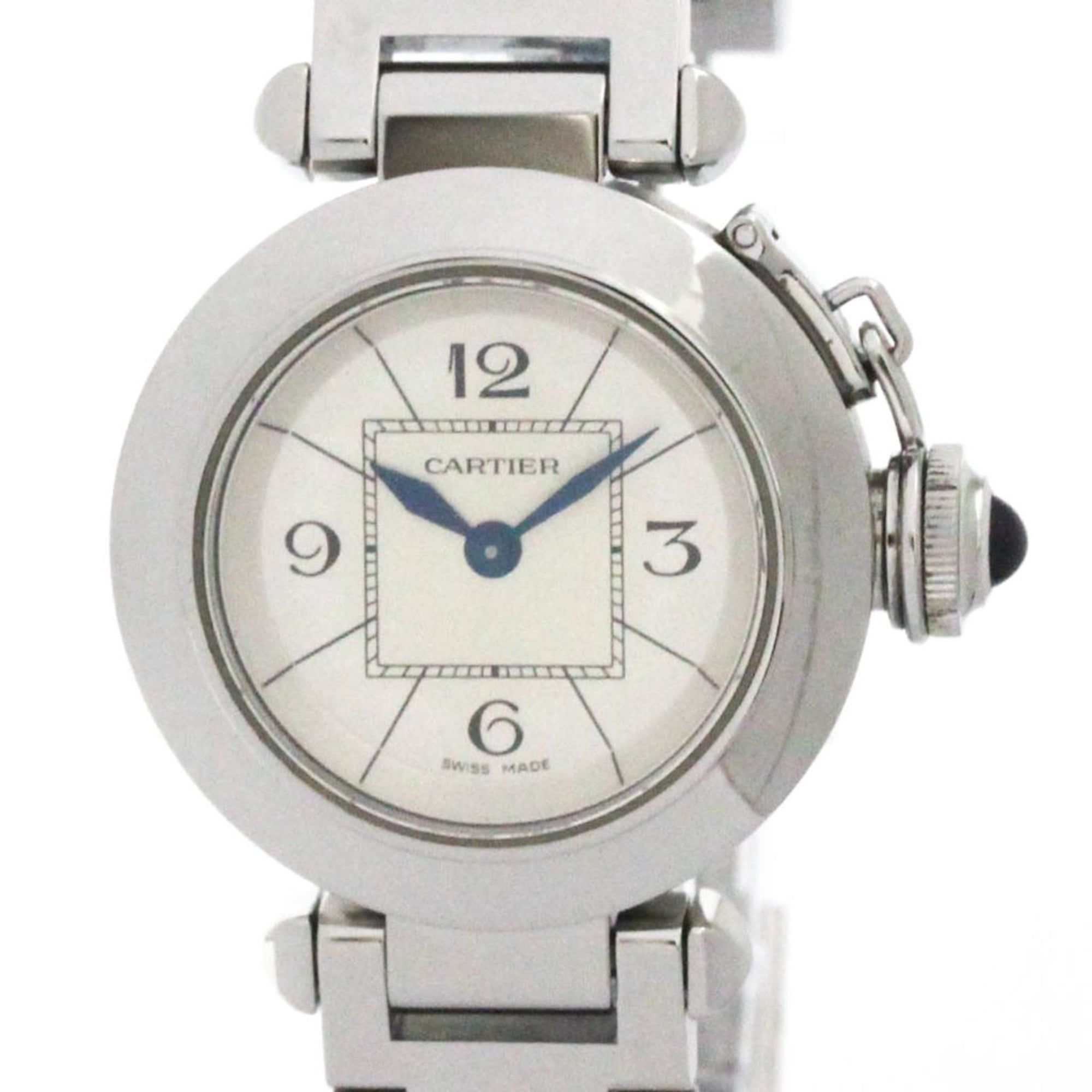 CARTIER Miss Pasha Stainless Steel Quartz Ladies Watch W3140007 Polished
