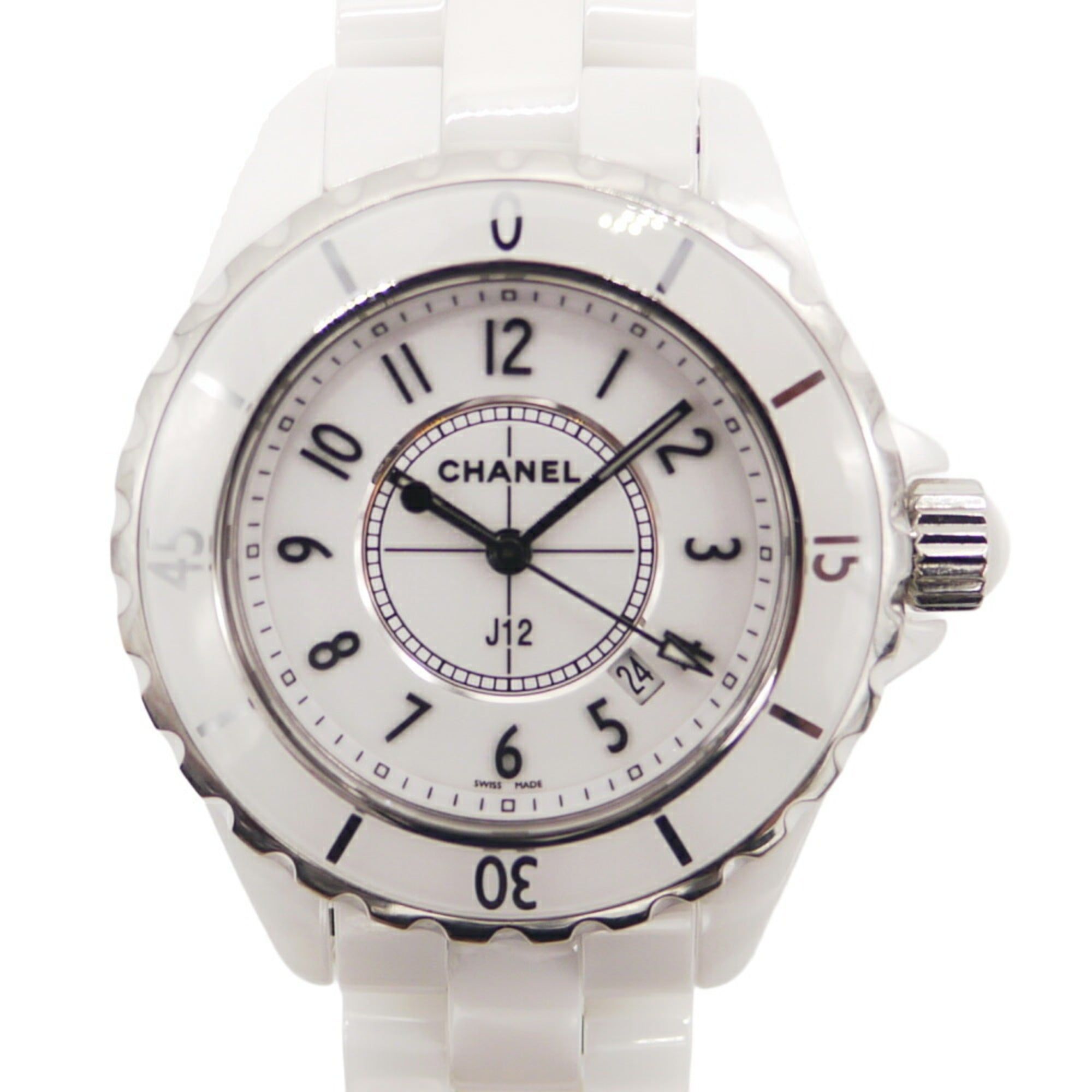 CHANEL J12 White Ceramic Quartz Watch with Dial H0968