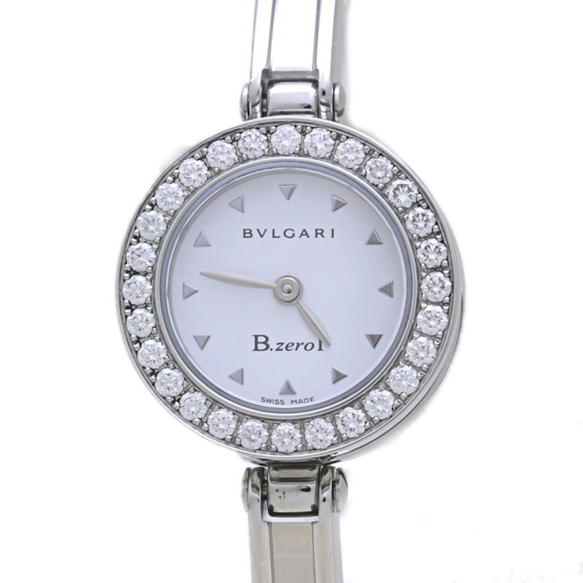 BVLGARI B.zero1 BZ22WSDS BZ22S Women's Watch with Diamond Bezel, Small Size, Stainless Steel, 40174