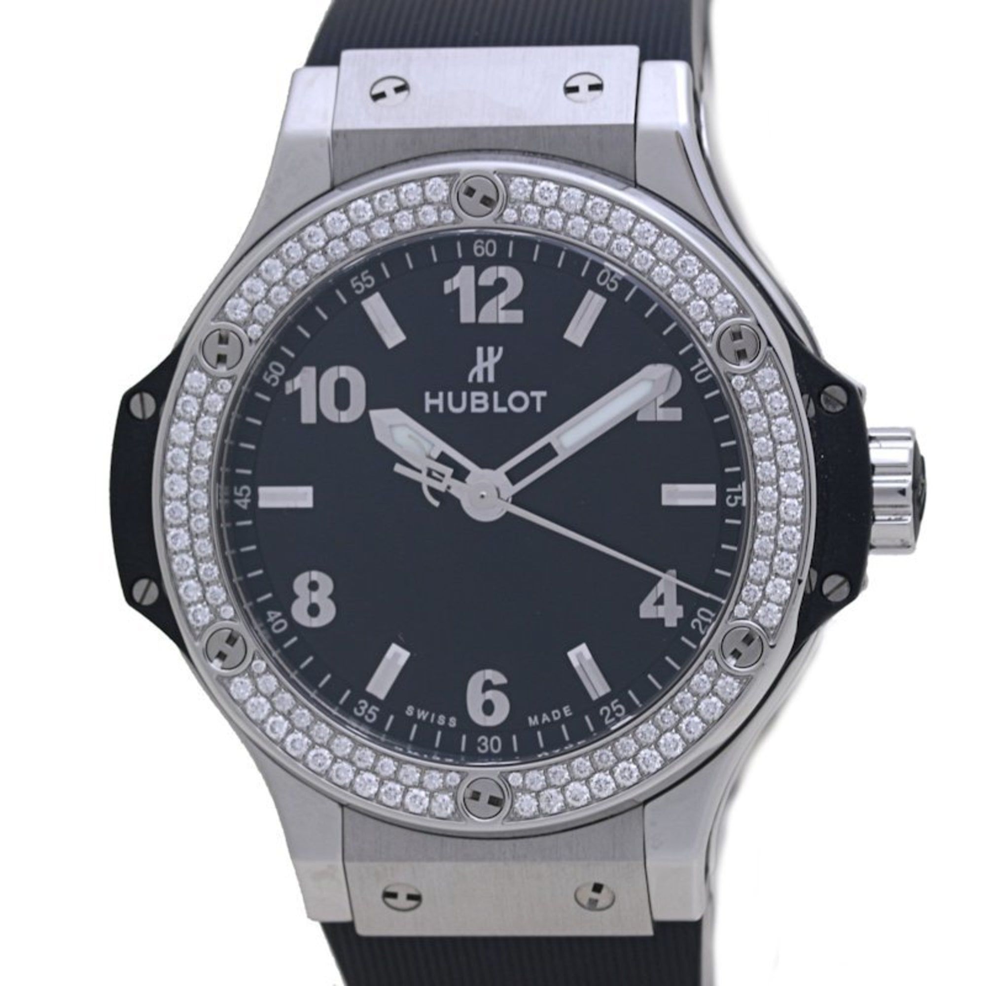 HUBLOT Big Bang Steel Diamond Watch 361.SX.1270.RX.1104 Women's with Stainless Rubber 40163