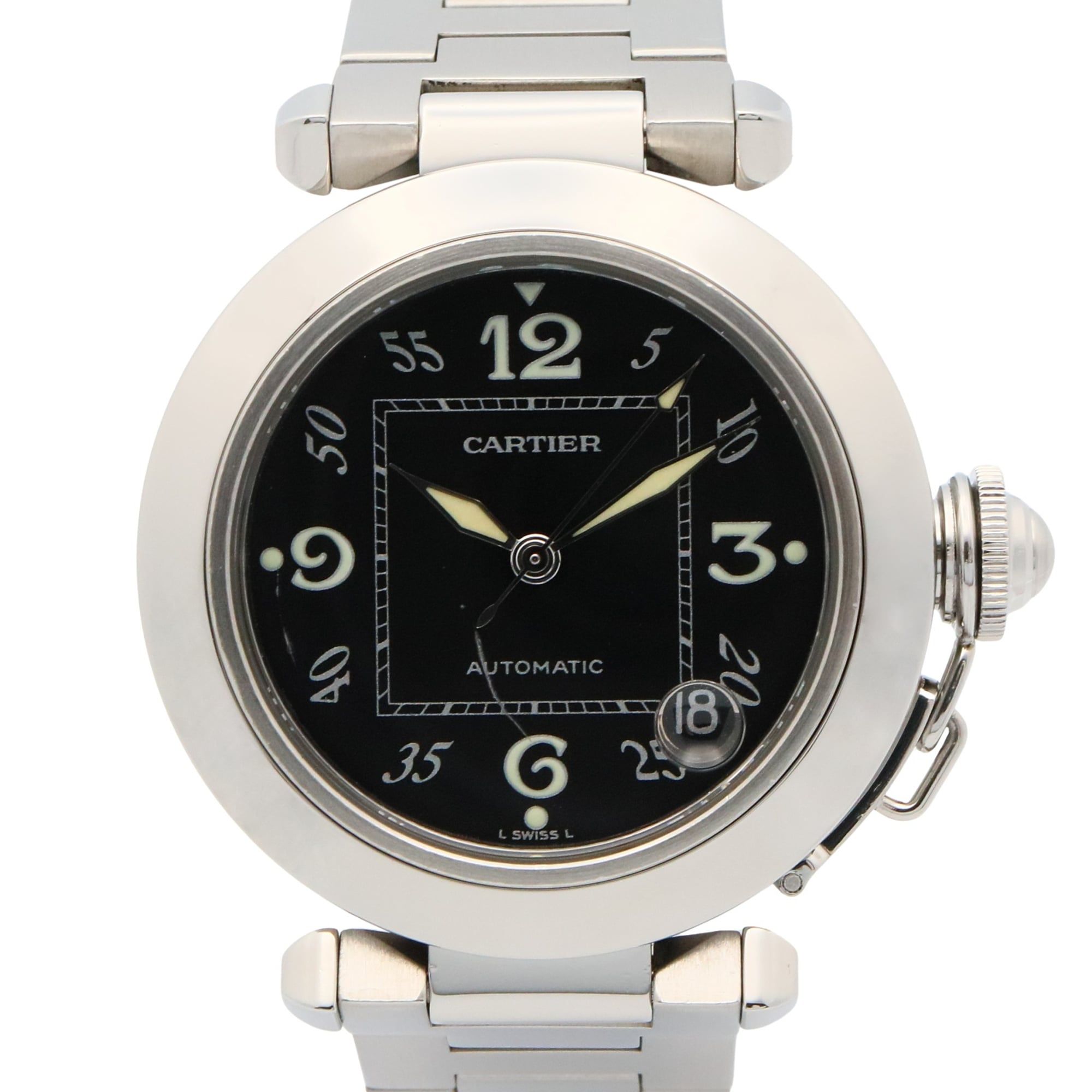 Cartier Pasha C Watch, Stainless Steel, Boys', Black, W31043M7