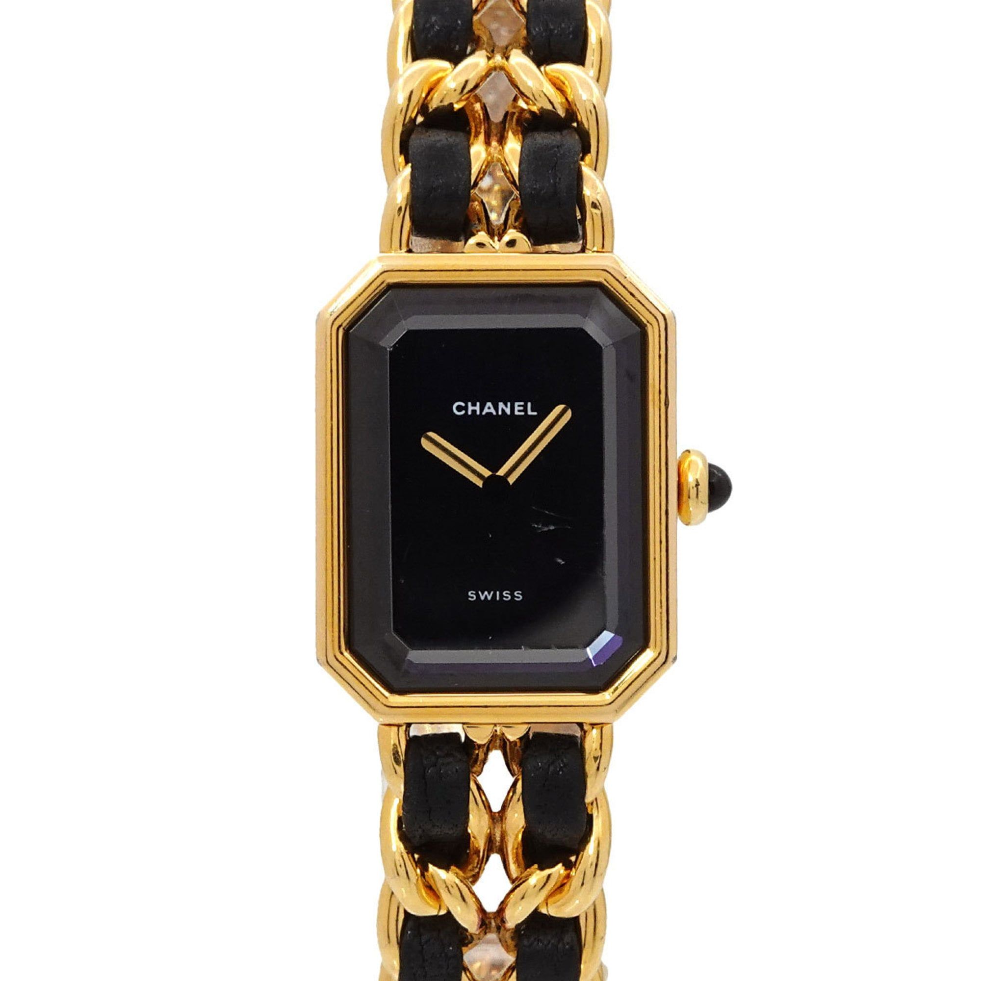 CHANEL Premiere Women's Watch, Size L, H0001, Black and Gold, Quartz Movement
