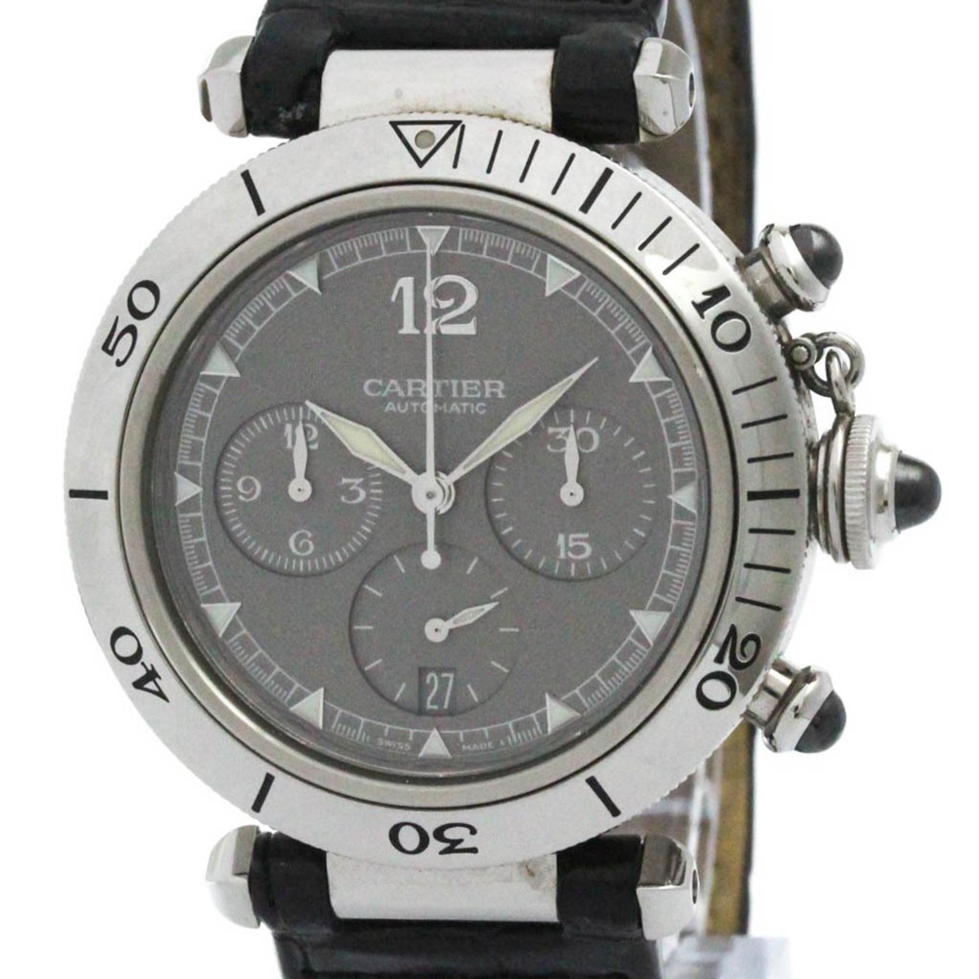 CARTIER Pasha 38 Chronograph 2004 Christmas LTD Watch W3107355 Polished