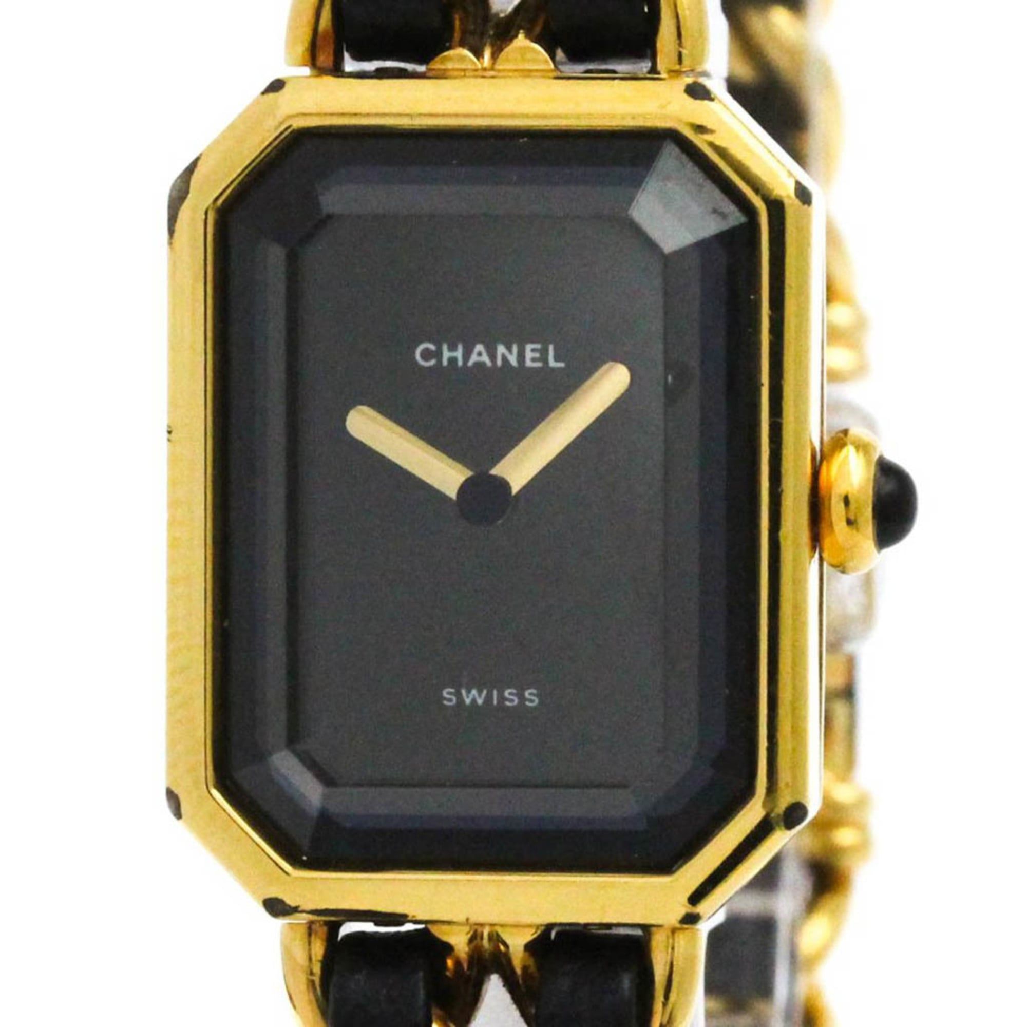 CHANEL Premiere Size L Gold Plated Quartz Ladies Watch H0001
