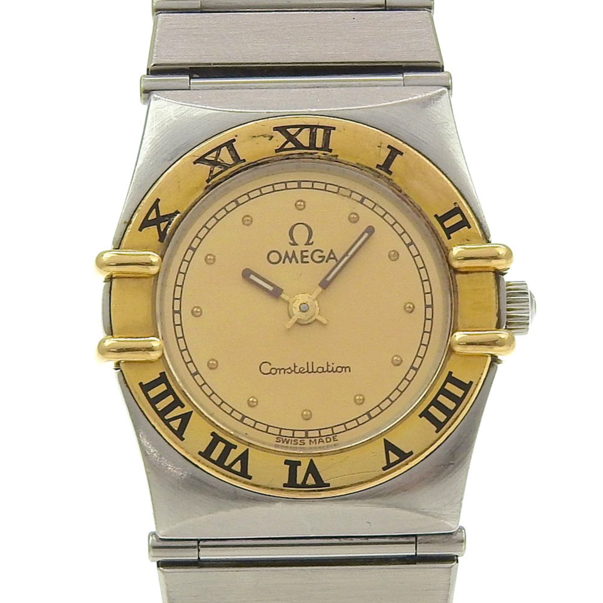 OMEGA Constellation Mini Women's Watch, Stainless Steel with Gold Plated Quartz Movement, Analog Dis