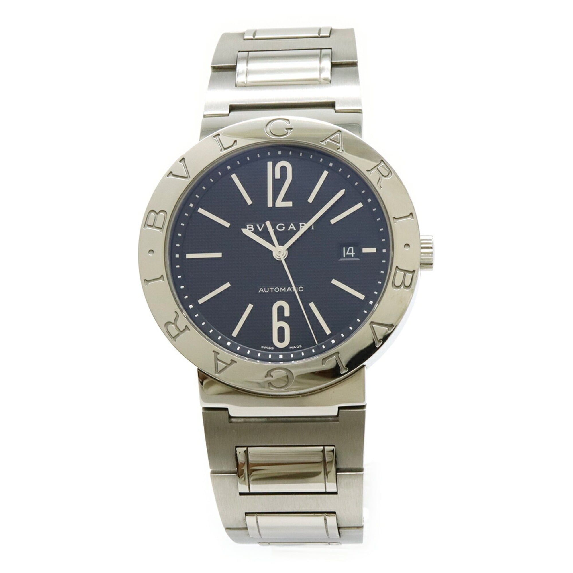 BVLGARI Black Dial Stainless Steel Automatic Men's Watch BB42SS