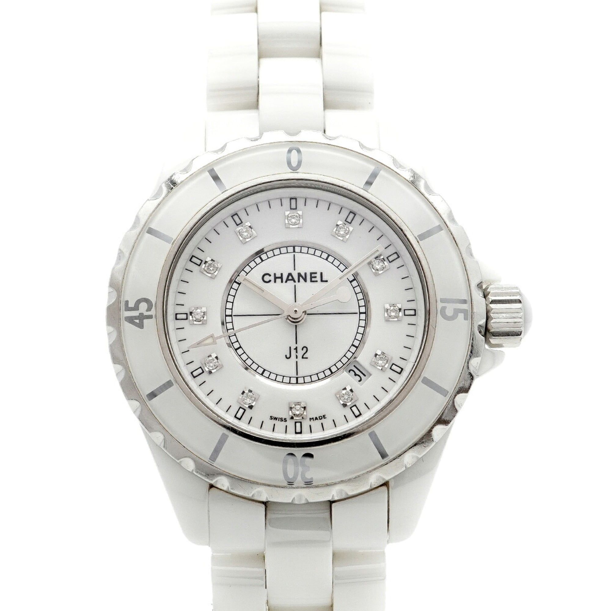 Chanel J12 H1628 White Dial Women's Watch