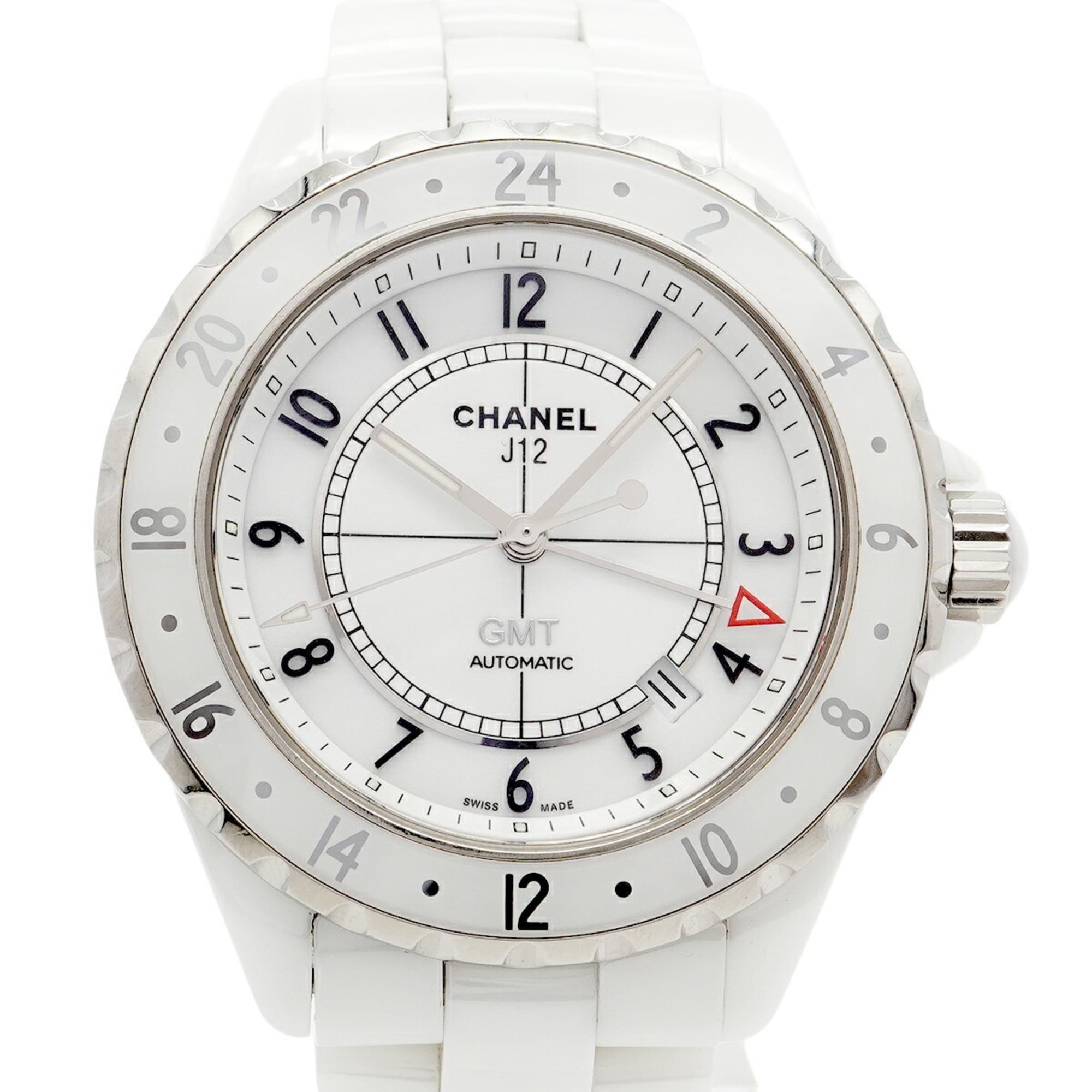 Chanel J12 GMT H2126 White Dial Men's Watch