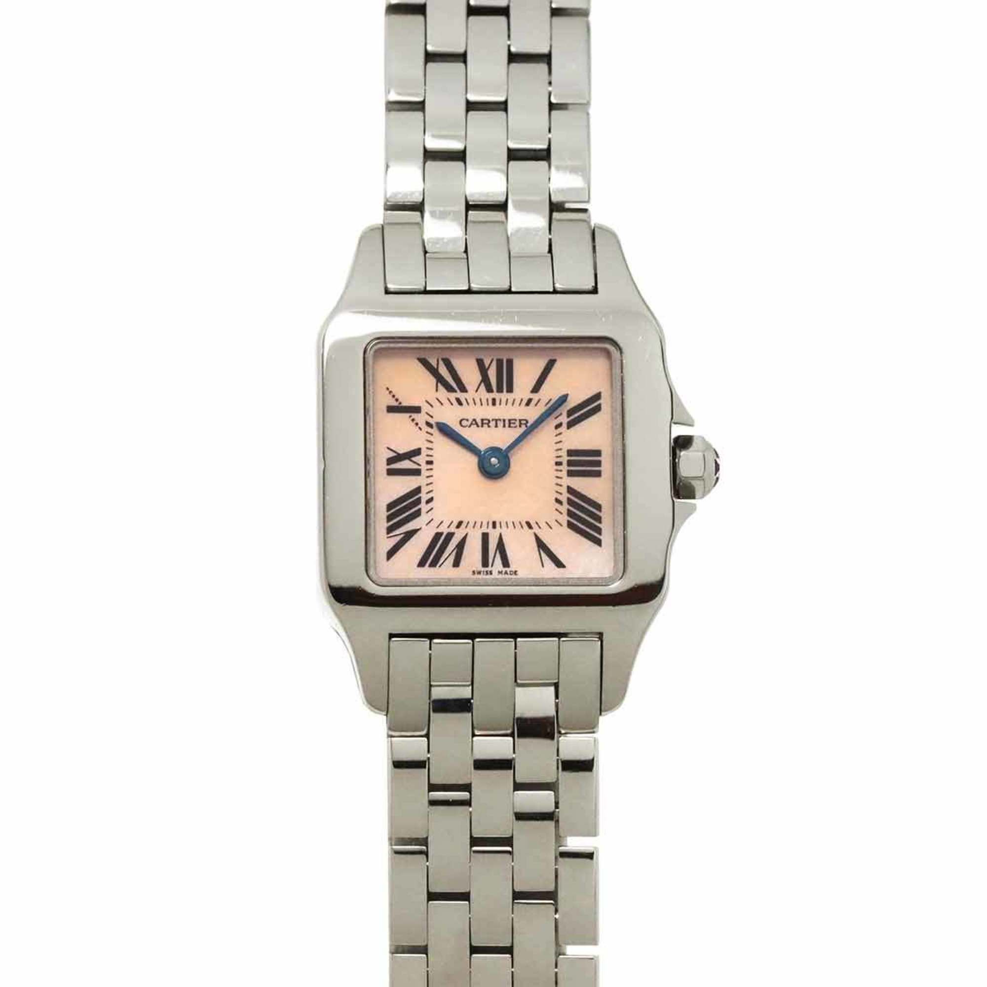 Cartier Santos Demoiselle SM W25075Z5 Women's Pink Shell Quartz Watch