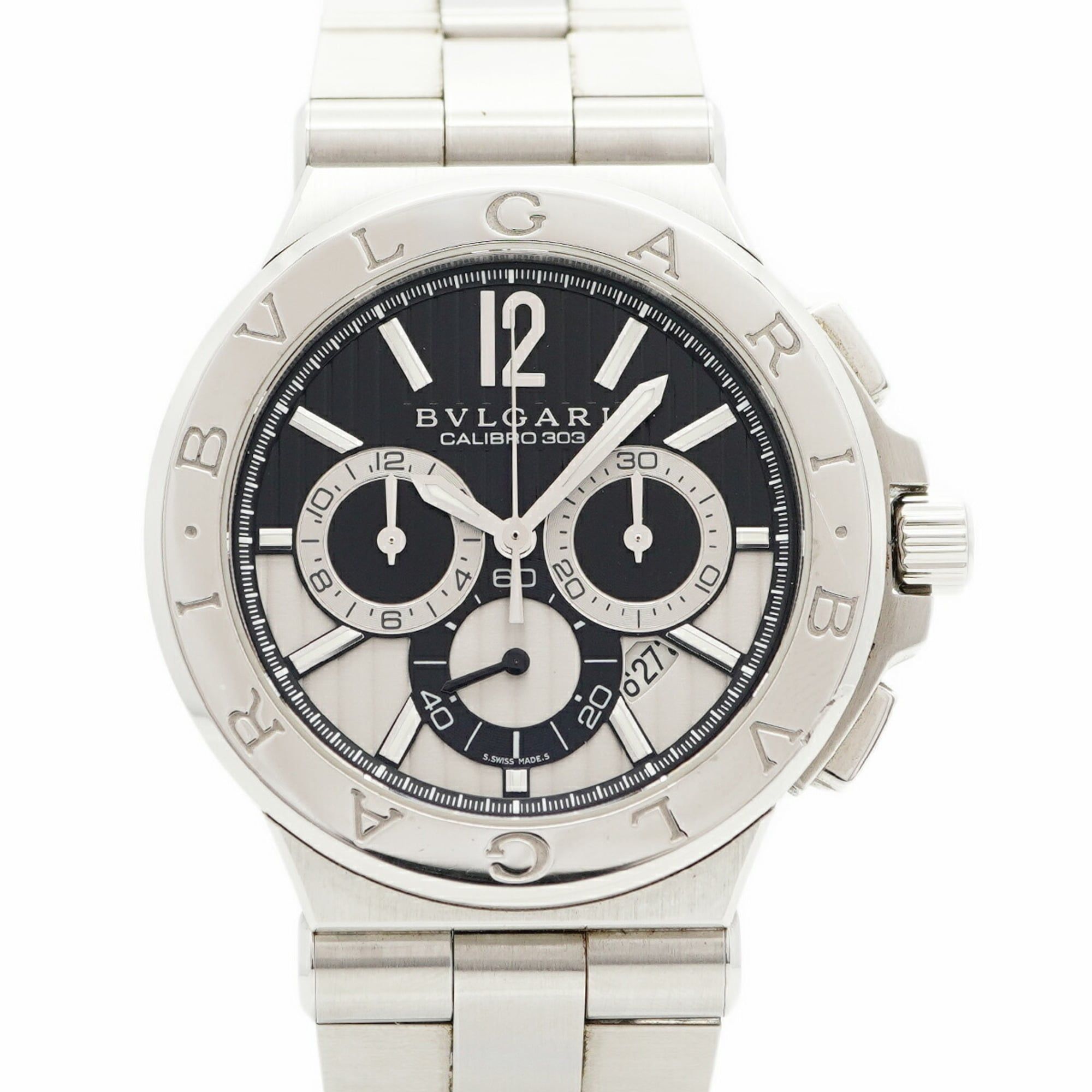 Bvlgari Diagono Calibro 303 DG42SCH Black Dial Men's Watch