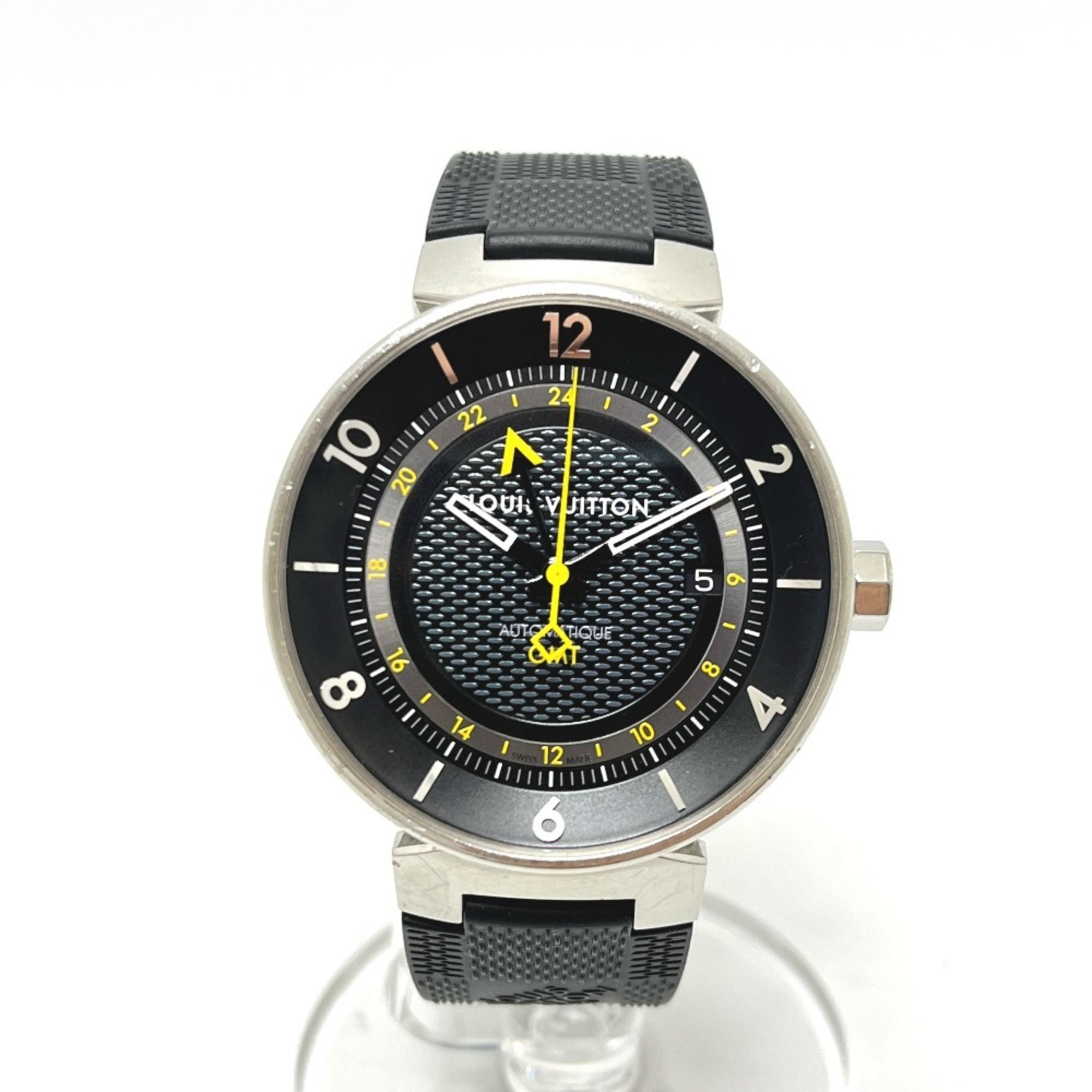 LOUIS VUITTON Q8D30 Tambour Moon GMT Automatic Watch, Stainless Steel, Men's, Silver