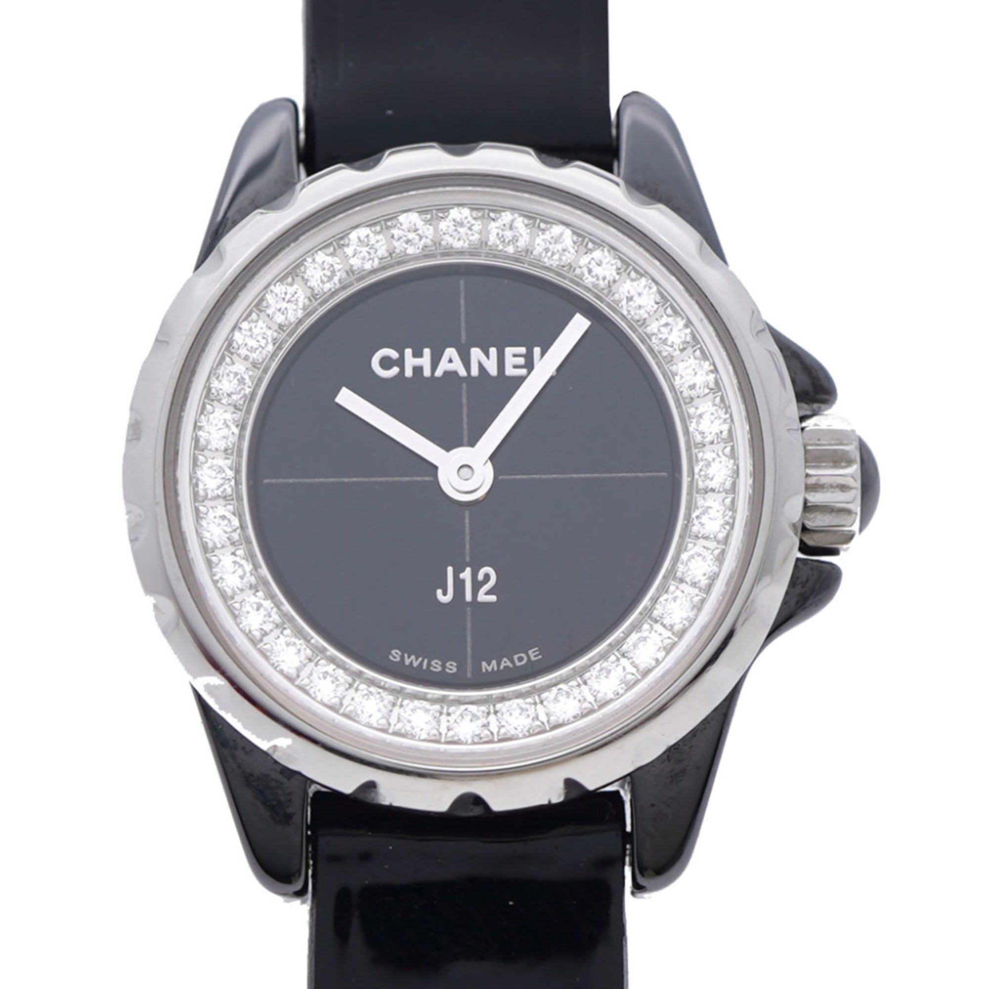 CHANEL J12 Diamond Bezel with Glove, Limited Edition H4663 Quartz Watch, Ceramic, Diamond, Patent Le