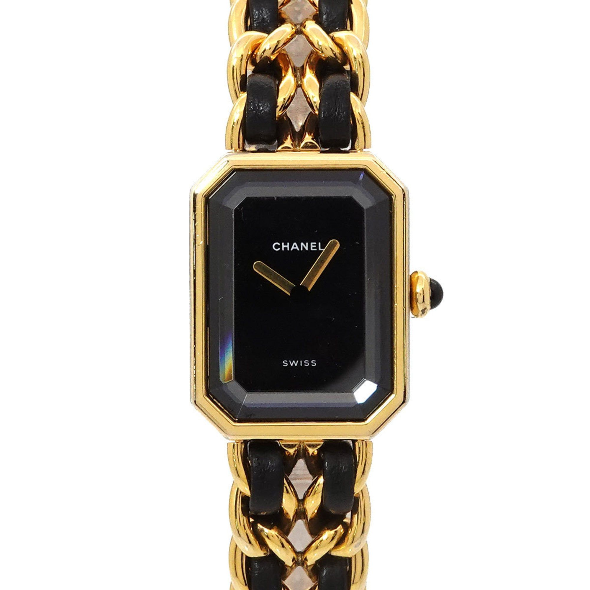 CHANEL Premiere Women's Watch, Size L, H0001, Black and Gold, Quartz Movement