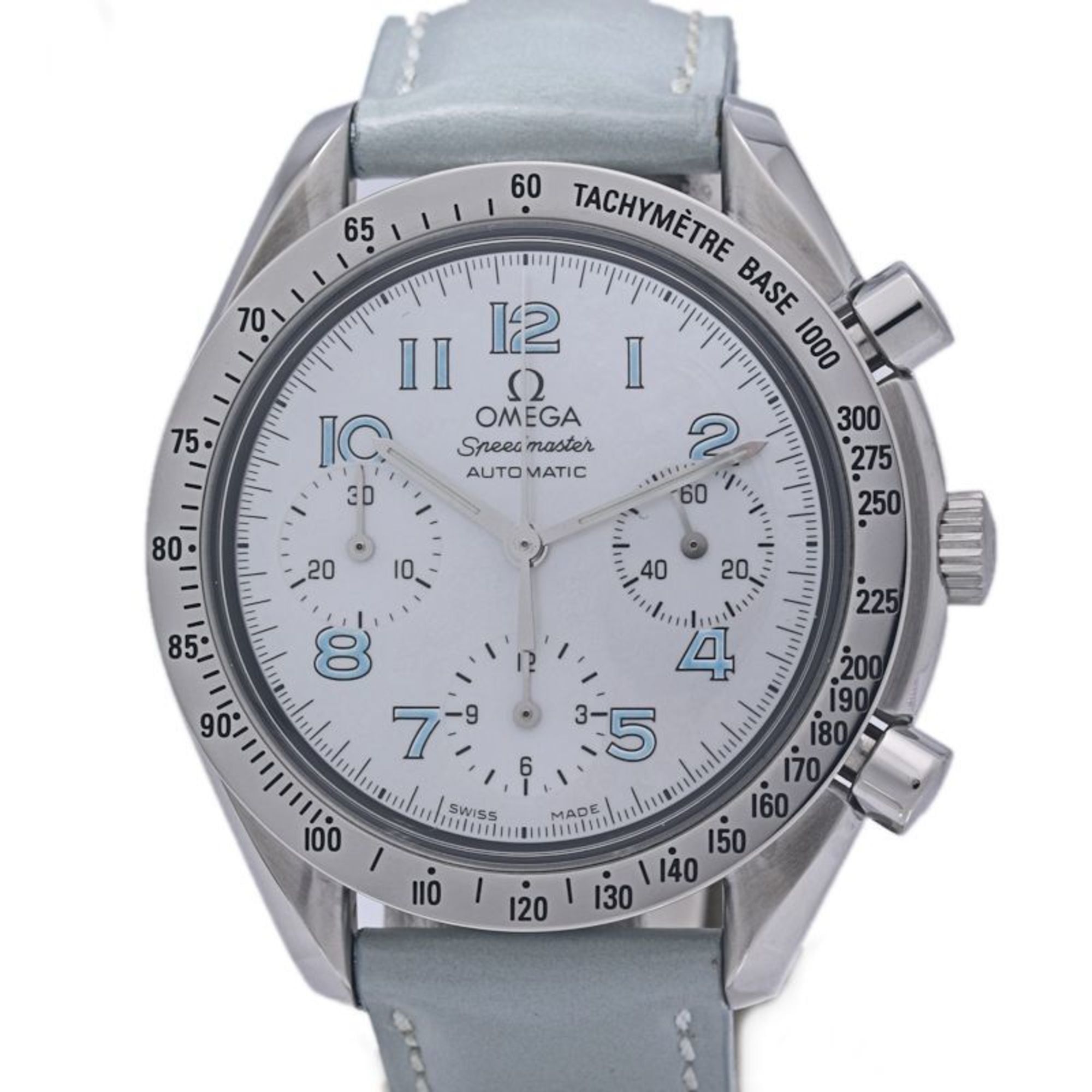 OMEGA Speedmaster 3802.71.53 Chronograph Shell Watch for Men and Women, Stainless Steel Cowhide Leat