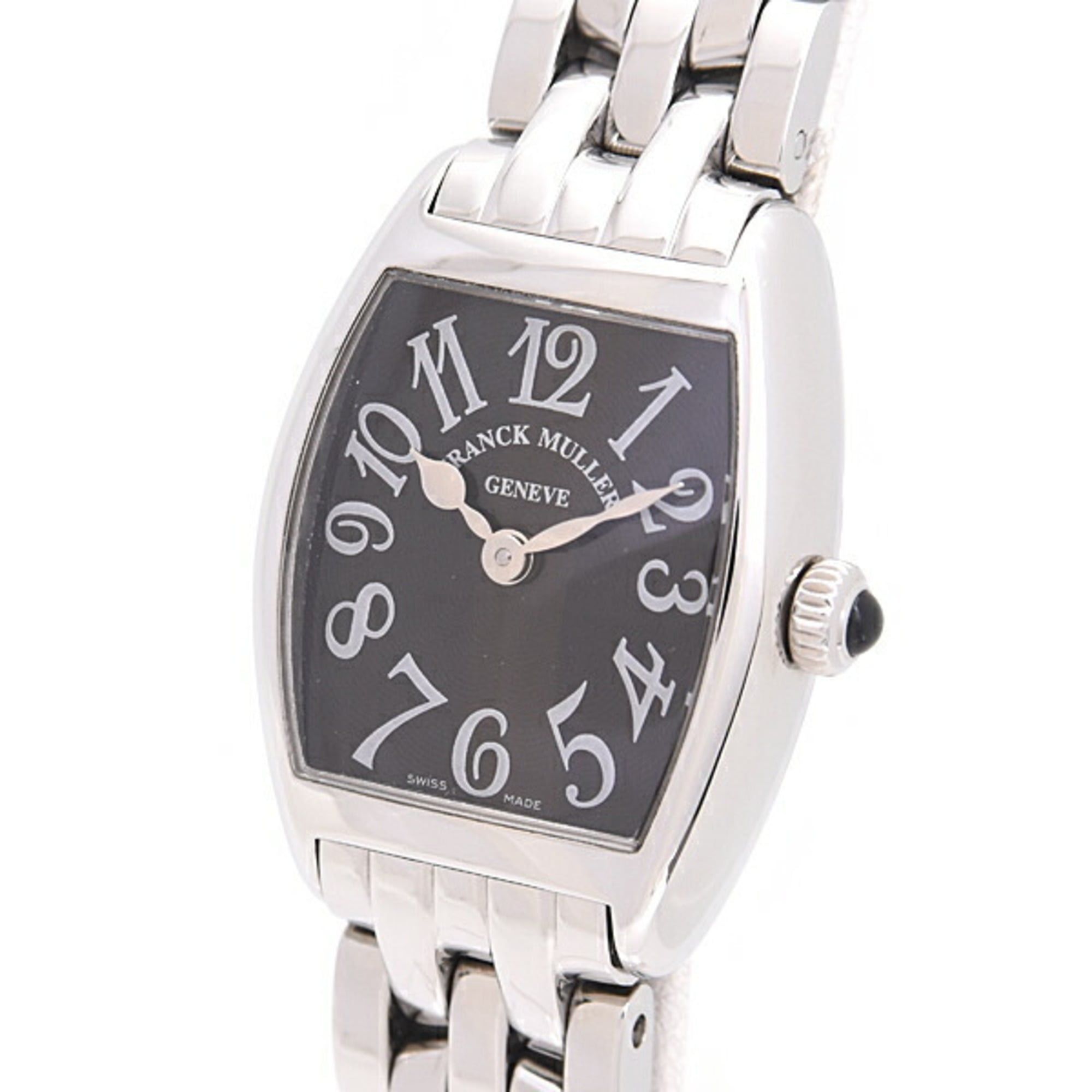 Franck Muller Women's Watch Tono Curvex Intermediate Black Dial Battery Operated Stainless Steel SS