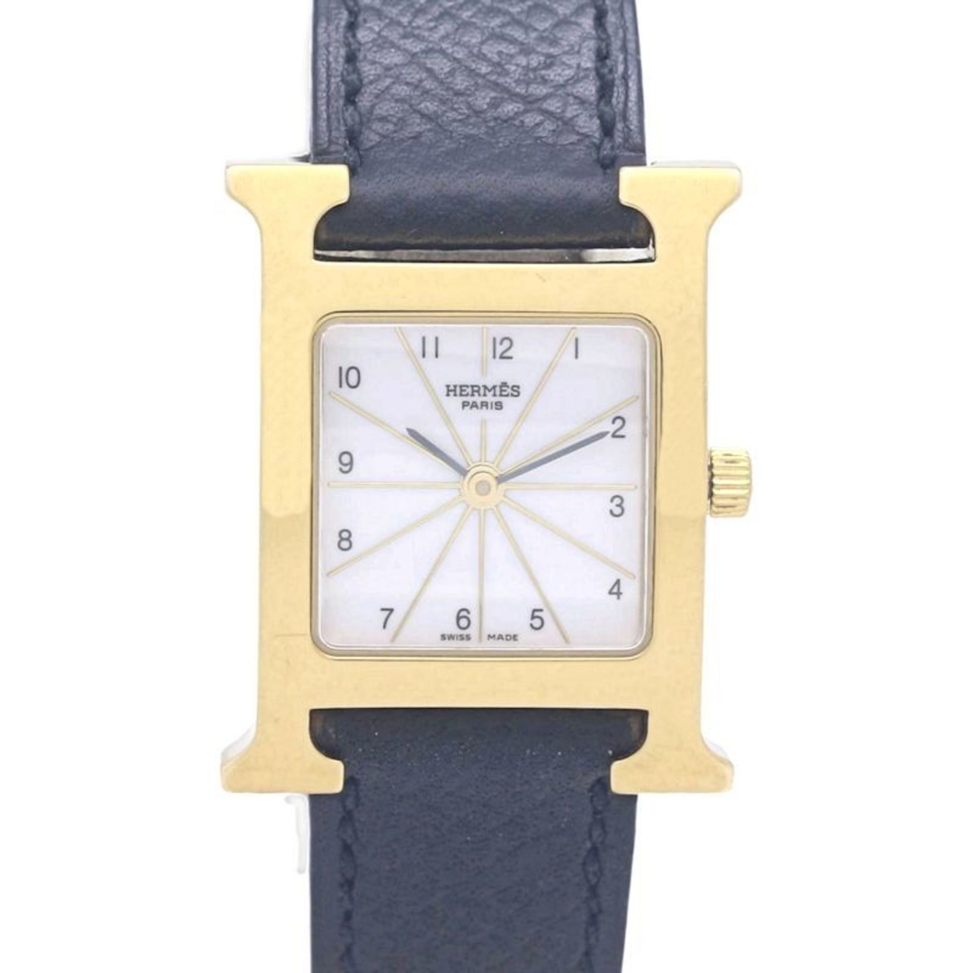 HERMES H Watch HH1.201.130 UNO Women's with SSxGPx Epsom Leather Strap 130472