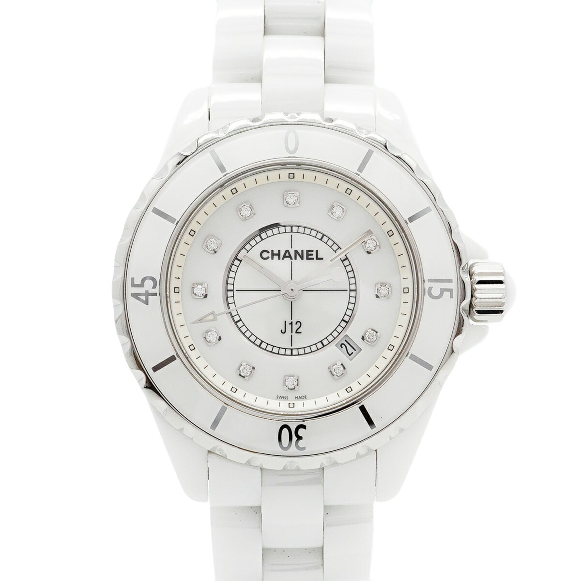 Chanel J12 H1628 White Dial Women's Watch