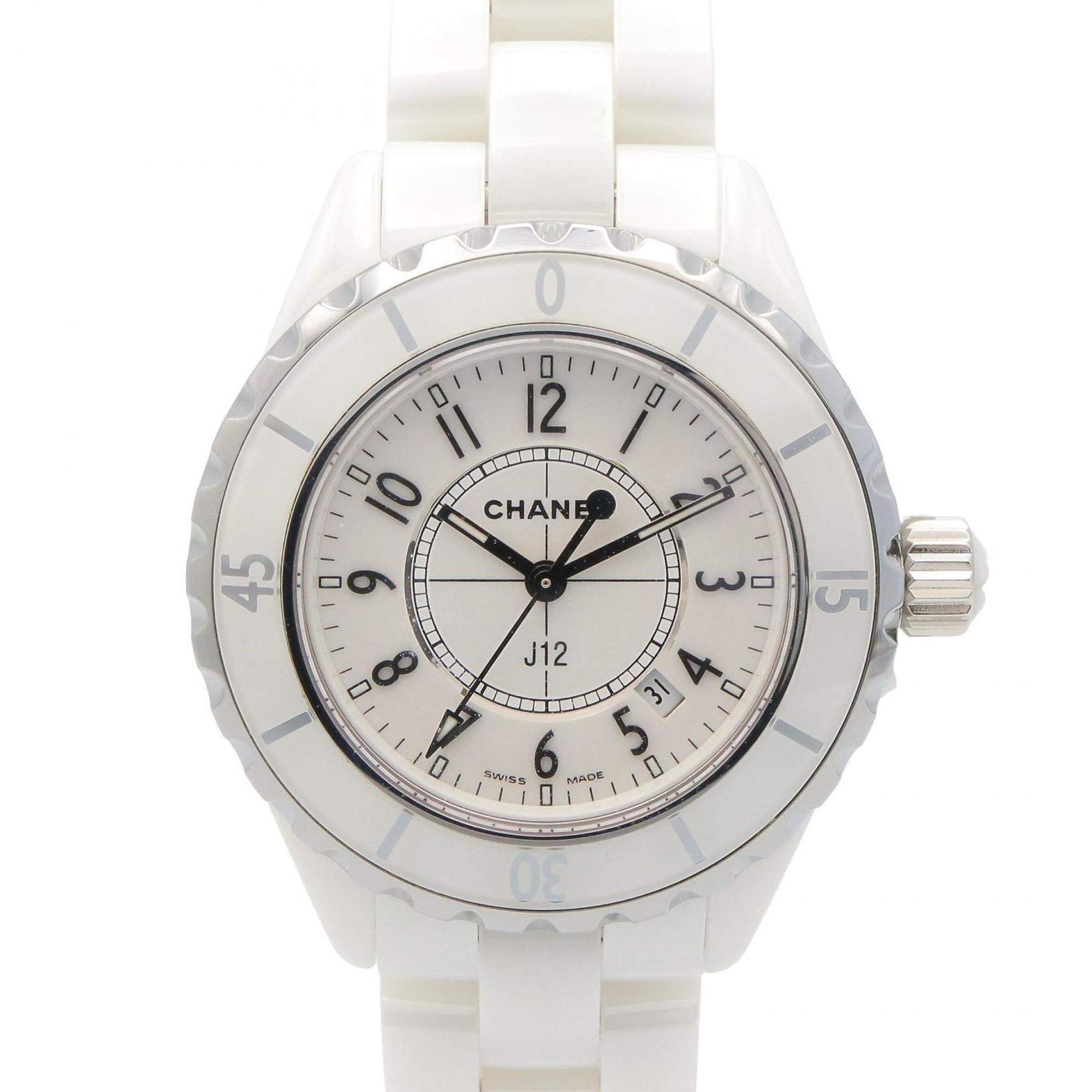 CHANEL J12 Wristwatch, Ceramic, Women's, White, H0968