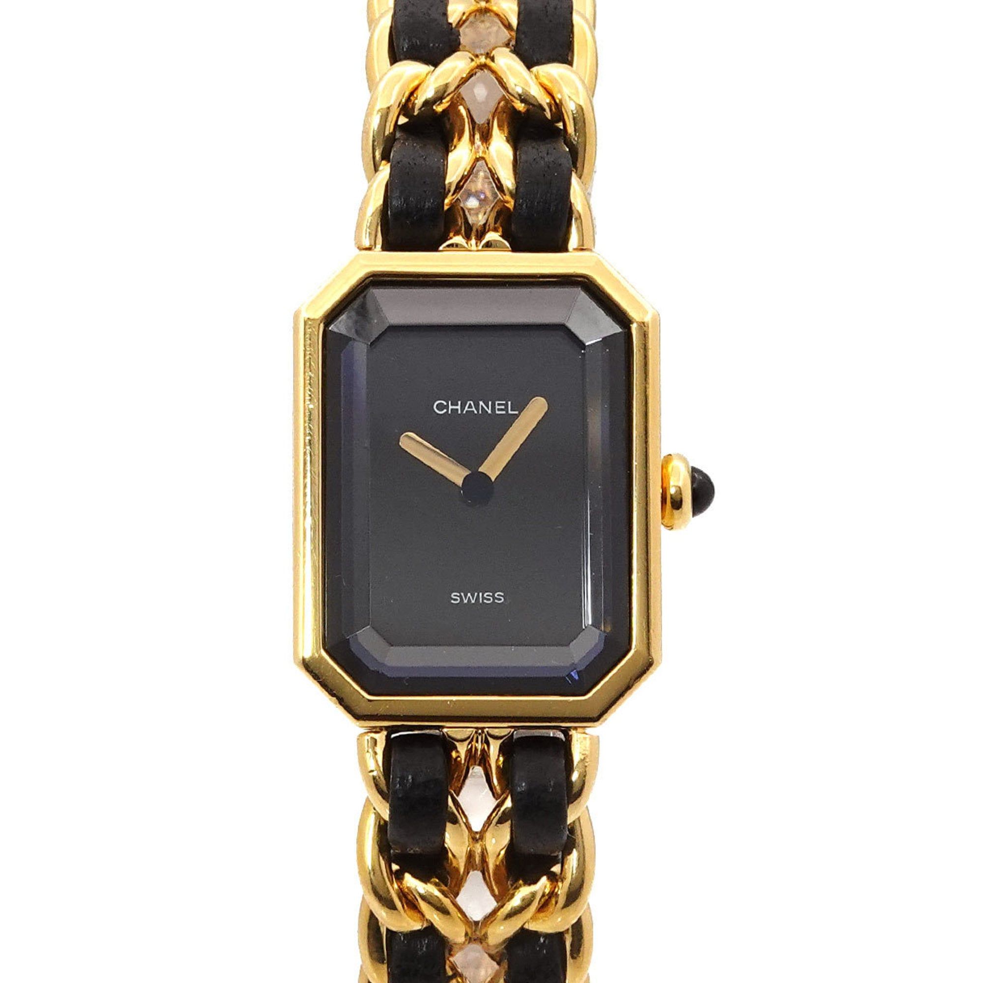 CHANEL Premiere Women's Watch, Size M, H0001, Black and Gold, Quartz Movement
