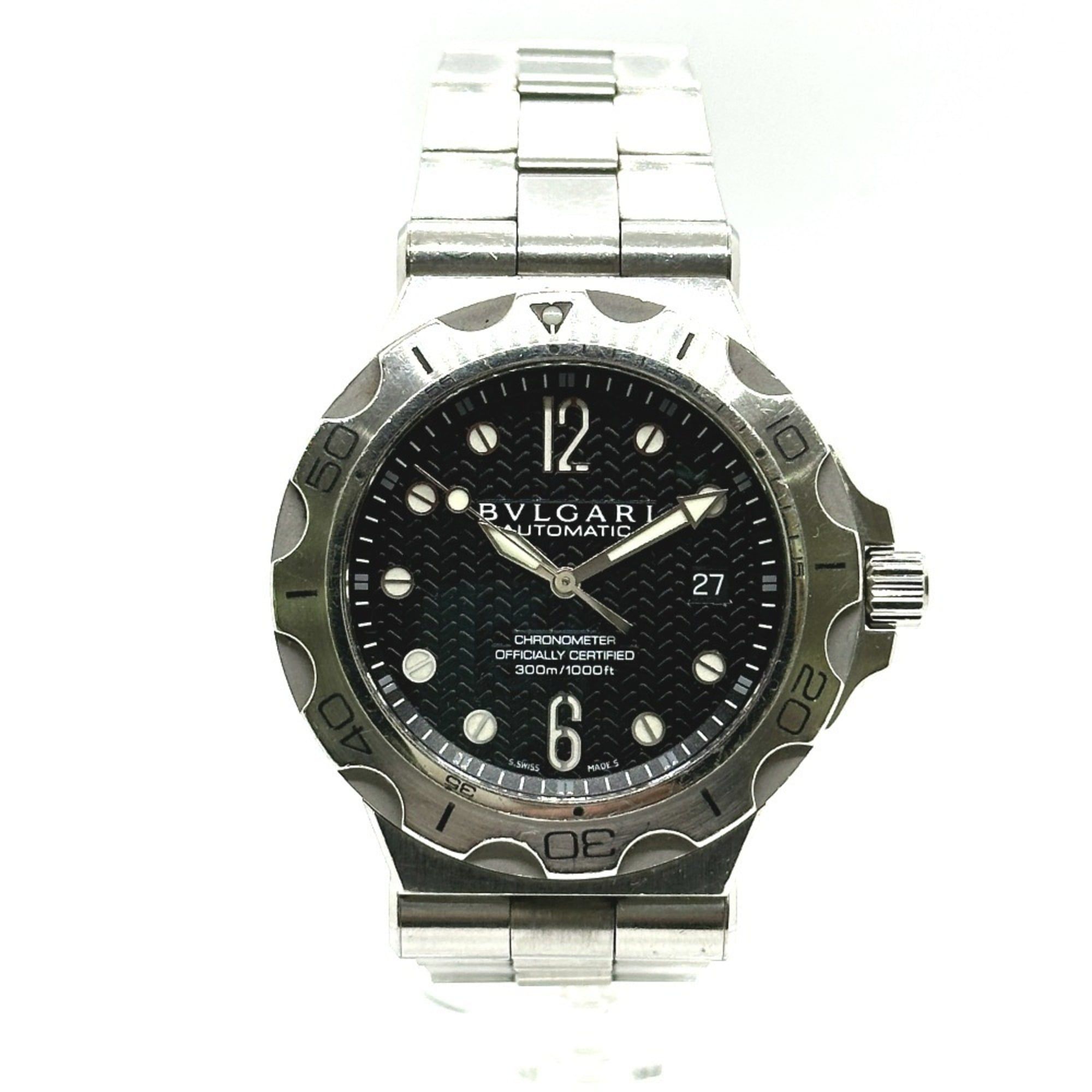 BVLGARI Diagono Scuba Aqua Chronometer DP42SSD Automatic Date Watch, Stainless Steel, Men's, Silver