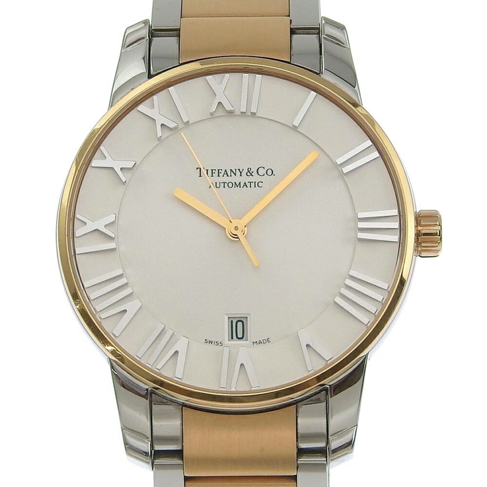 Tiffany TIFFANY&Co. Atlas Dome Watch Combi Date Z1800.68.13A21A00A Stainless Steel x K18 Pink Gold S