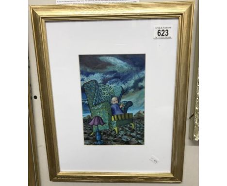 A framed & glazed open print 'Empire' by Ceri Richard. Image 14cm x 20cm