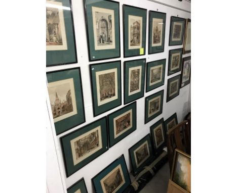 19 A framed & glazed architectural engravings